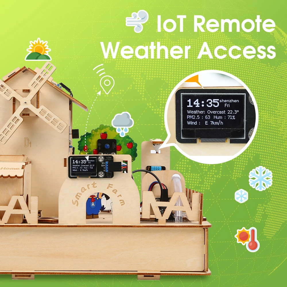 ACEBOTT ESP32 IoT Control Smart Farm Starter Kit para programación gráfica Arduino ACEBOTT ESP32 IoT Control Smart Farm Starter Kit para programación gráfica Arduino