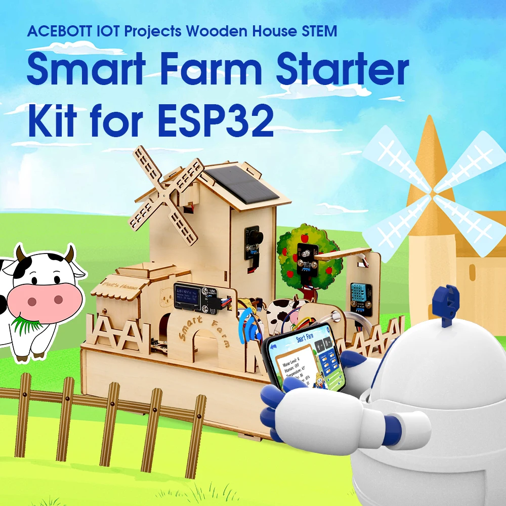 ACEBOTT ESP32 IoT Control Smart Farm Starter Kit para programación gráfica Arduino ACEBOTT ESP32 IoT Control Smart Farm Starter Kit para programación gráfica Arduino