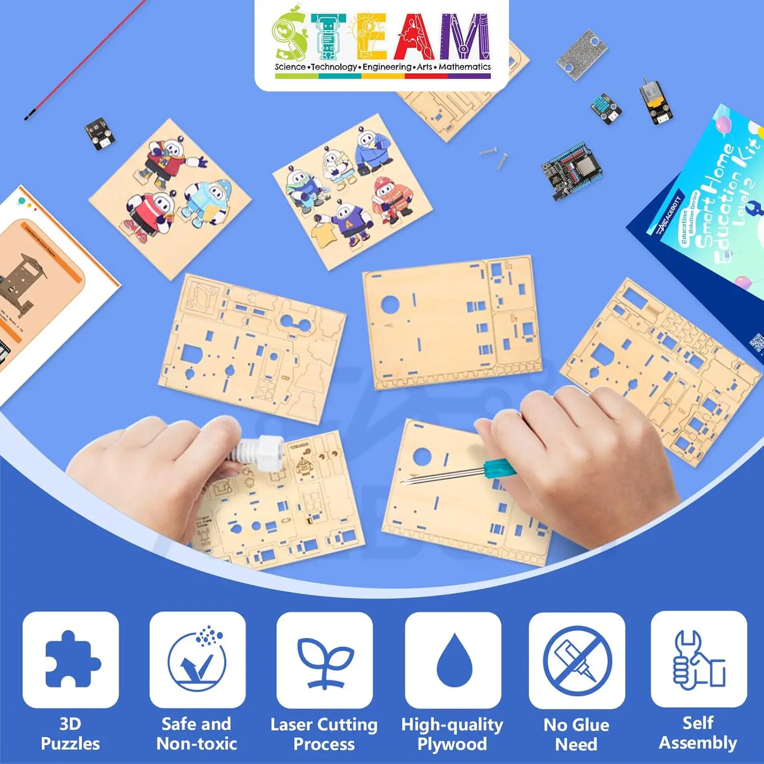 8-in-1 STEM Kit for Kids ESP32 Smart Home Science Projects School Crafts Educational Engineering Building DIY Model for Ardunio 8-in-1 STEM Kit for Kids ESP32 Smart Home Science Projects School Crafts Educational Engineering Building DIY Model for Ardunio