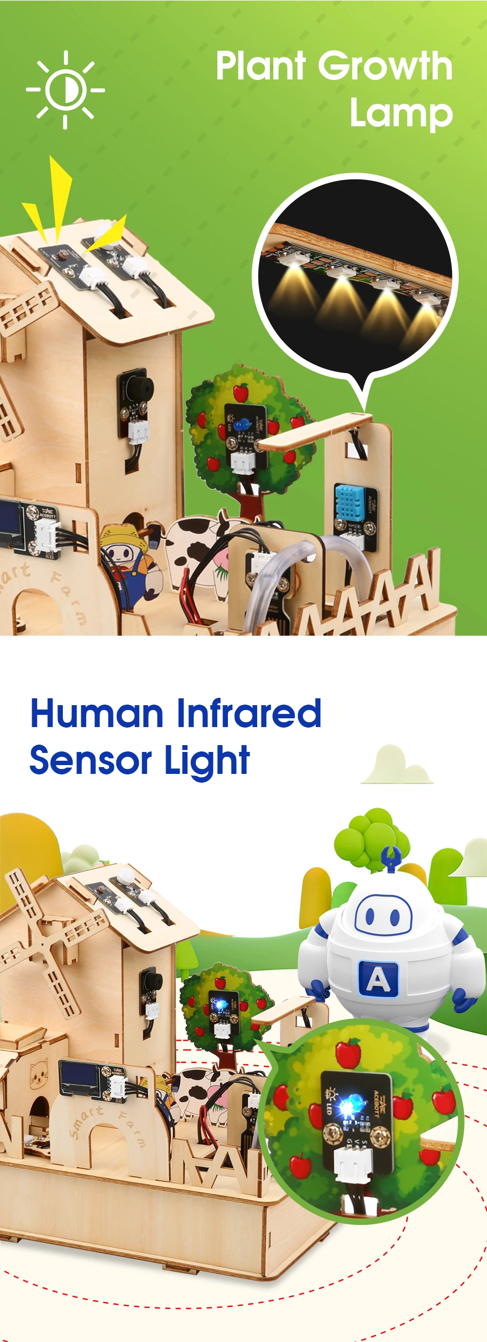 ACEBOTT ESP32 IoT Control Smart Farm Starter Kit for Arduino Graphical Programming