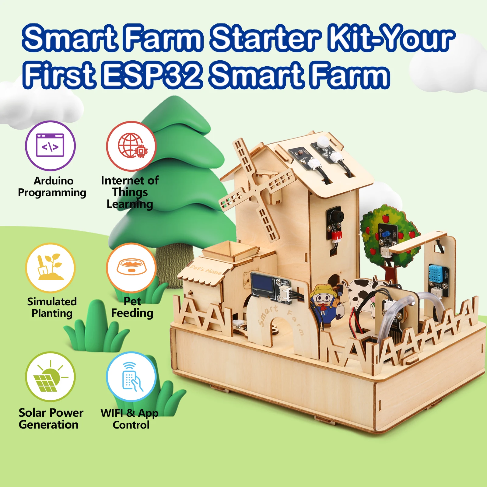 ACEBOTT ESP32 IoT Control Smart Farm Starter Kit for Arduino Graphical Programming ACEBOTT ESP32 IoT Control Smart Farm Starter Kit for Arduino Graphical Programming