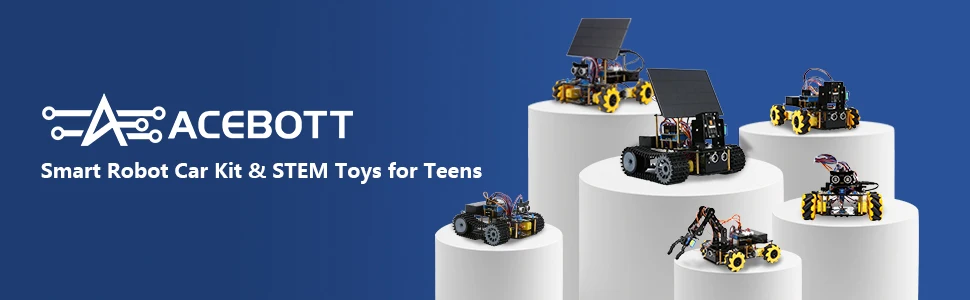 ACEBOTT  ESP32  4WD Mecanum Wheel Camera WiFi STEM STEAM Programming Smart Robot Car kit for Arduino