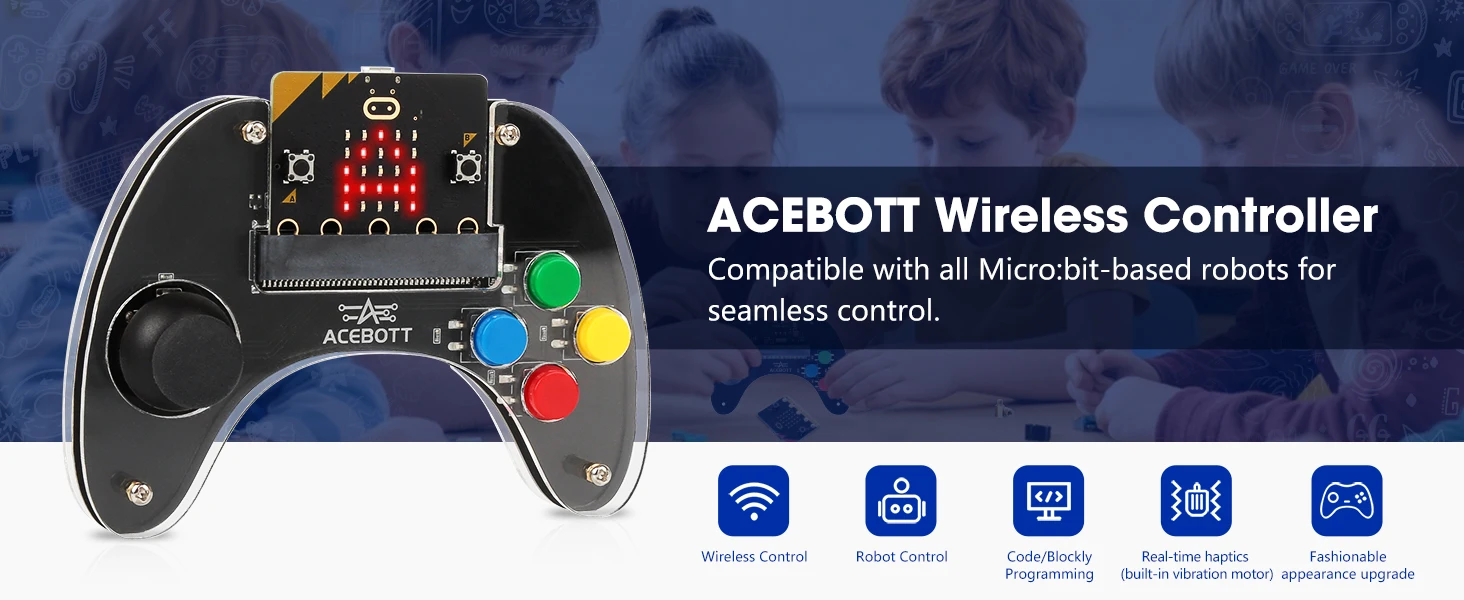 ACEBOTT Programming language MakeCode Code Blockly Programming Microbit handle kit for microbit car
