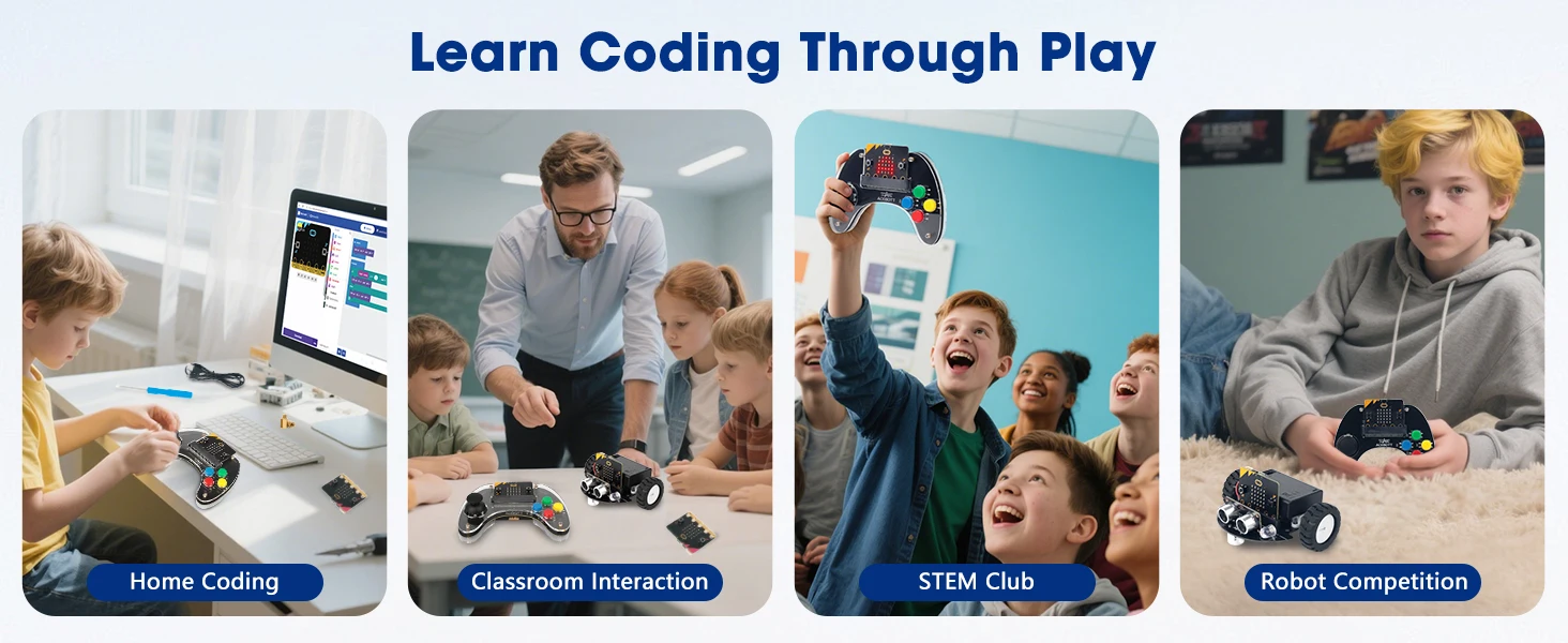 ACEBOTT Programming language MakeCode Code Blockly Programming Microbit handle kit for microbit car