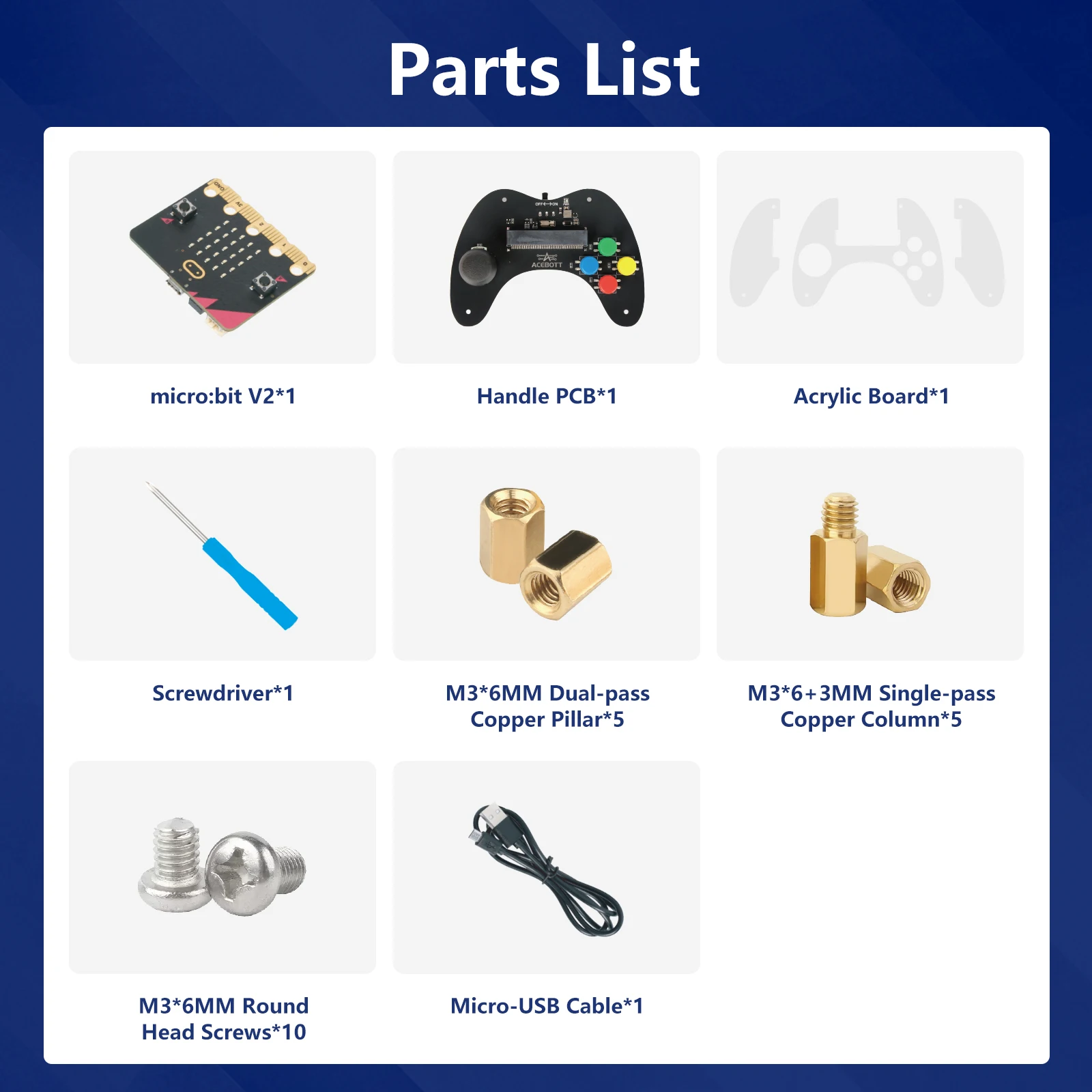 ACEBOTT Programming language MakeCode Code Blockly Programming Microbit handle kit for microbit car