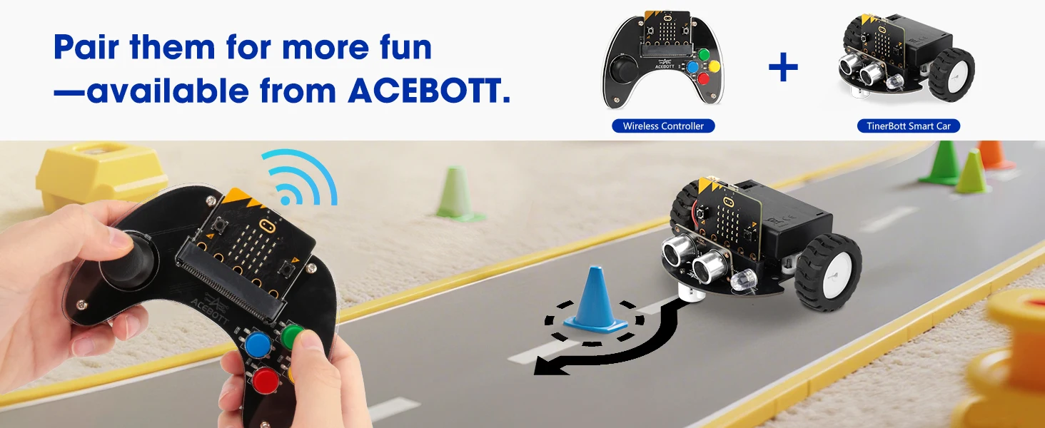 ACEBOTT Programming language MakeCode Code Blockly Programming Microbit handle kit for microbit car