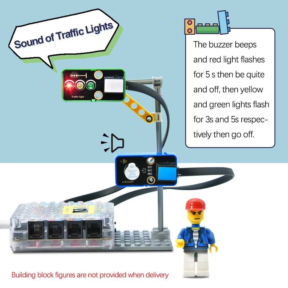 Kidsbits Intelligent Traffic System Kit Compatible Lego Blocks Base on Arduino UNO Scratch Graphtical Programming Kids STEM Toys