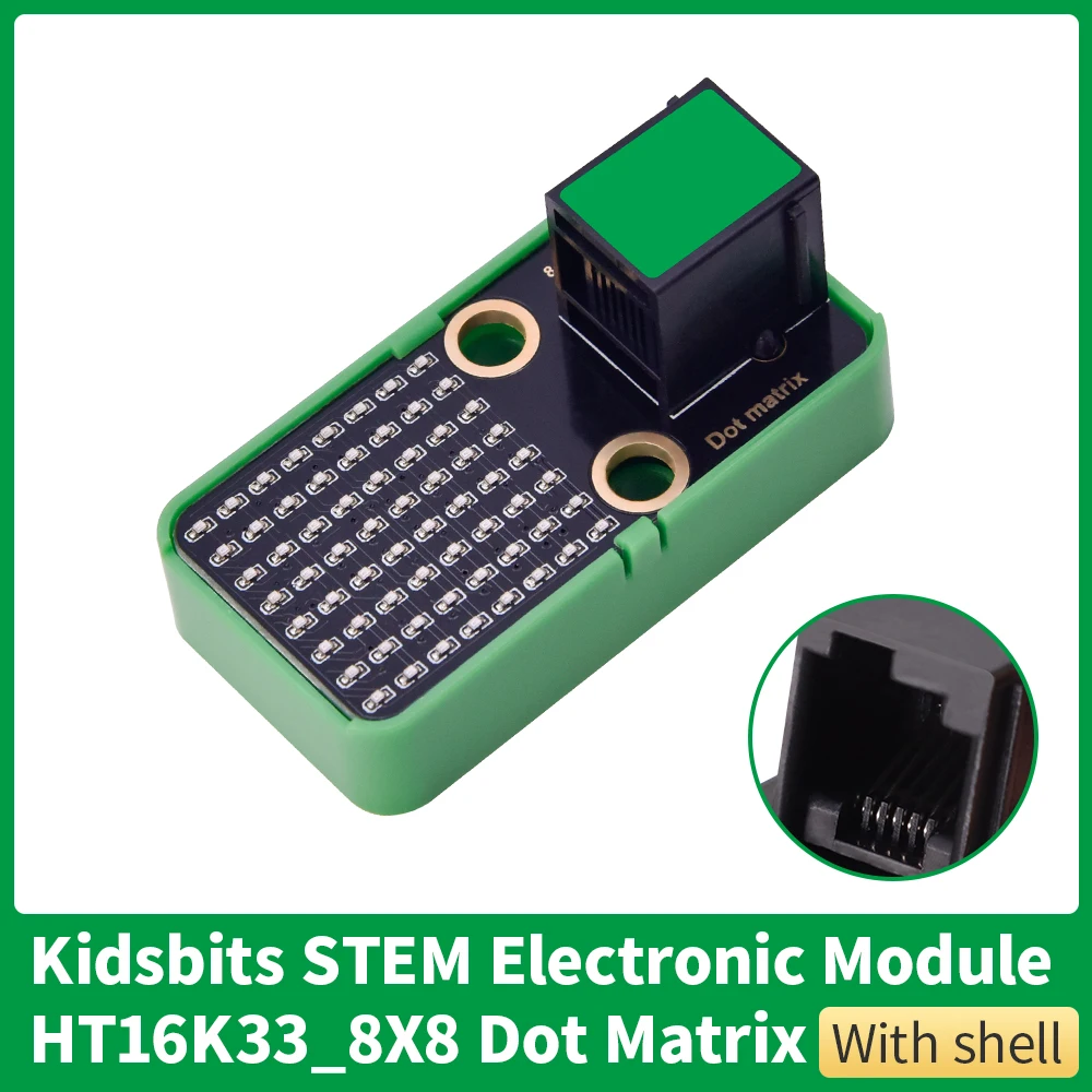 3PCS Kidsbits STEM HT16K33_8X8 Dot Matrix Module RJ11 6P6C Port for Arduino, Microbit,Raspberry Pi Compatible with Lego Blocks