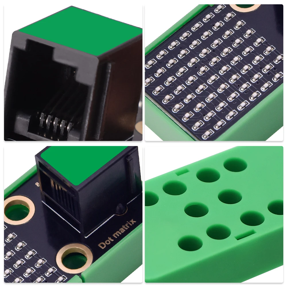 3PCS Kidsbits STEM HT16K33_8X8 Dot Matrix Module RJ11 6P6C Port for Arduino, Microbit,Raspberry Pi Compatible with Lego Blocks