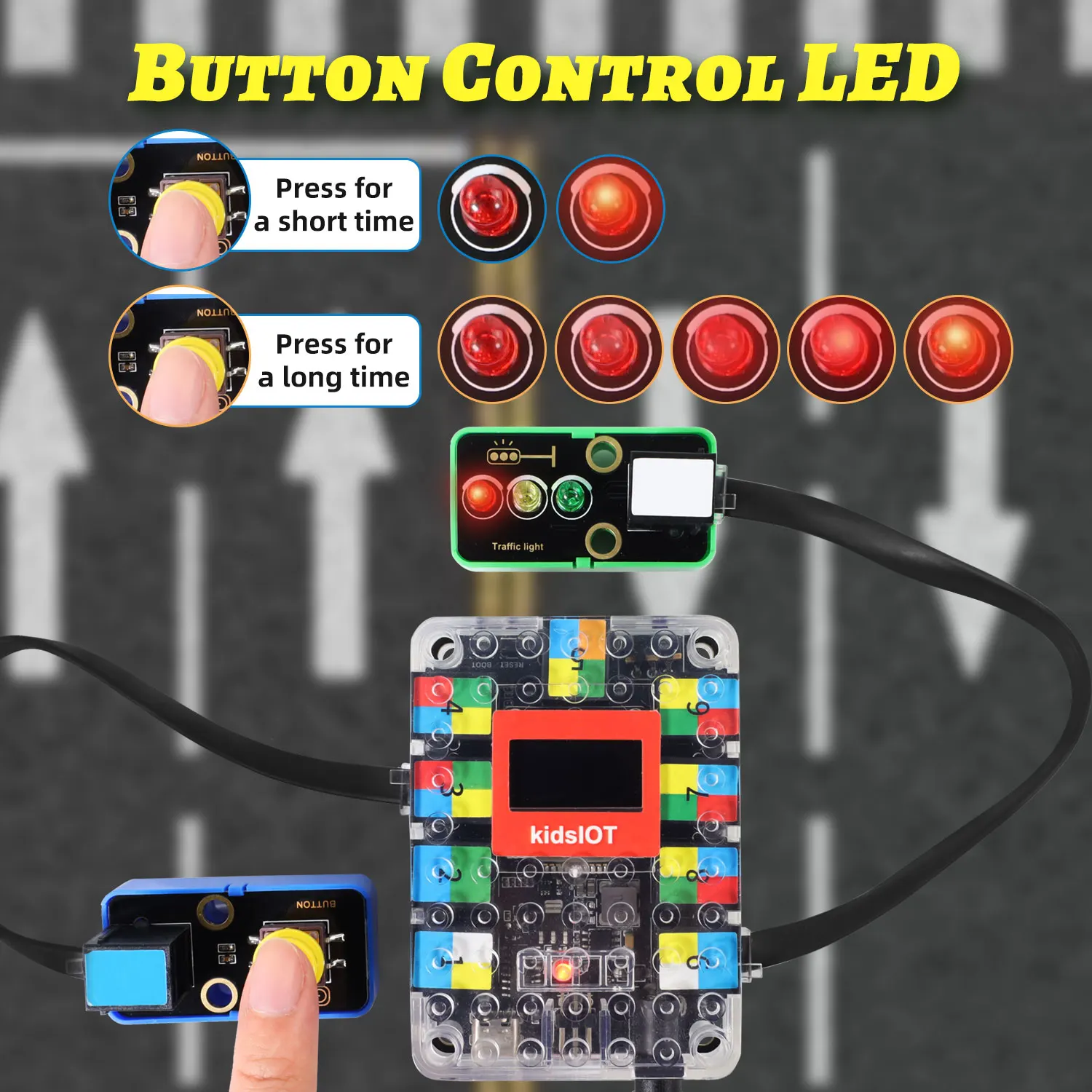 Kidsbits ESP32 IoT Basic Starter Kit +19 Projects Tutorial For Arduino ESP32 Programming Compatible with Lego Blocks