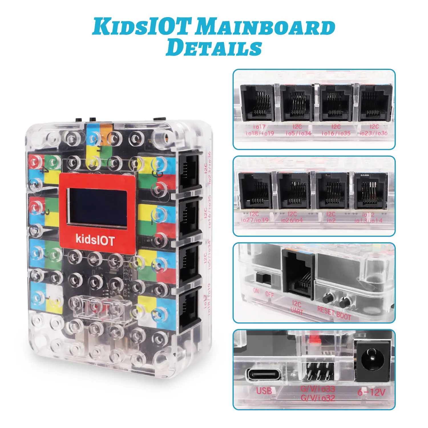 Kidsbits ESP32 IoT Basic Starter Kit +19 Projects Tutorial For Arduino ESP32 Programming Compatible with Lego Blocks