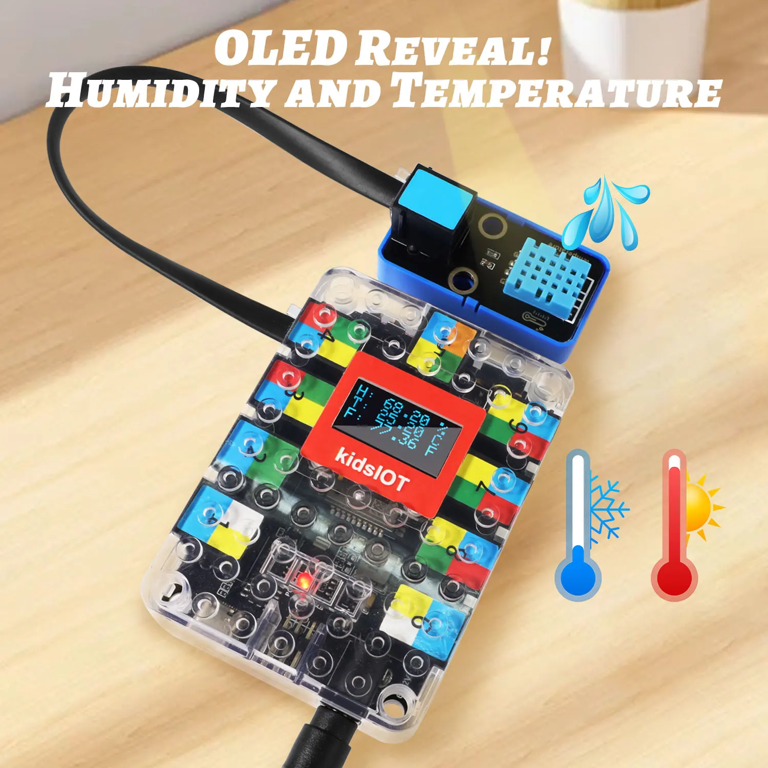 Kidsbits ESP32 IoT Basic Starter Kit +19 Projects Tutorial For Arduino ESP32 Programming Compatible with Lego Blocks