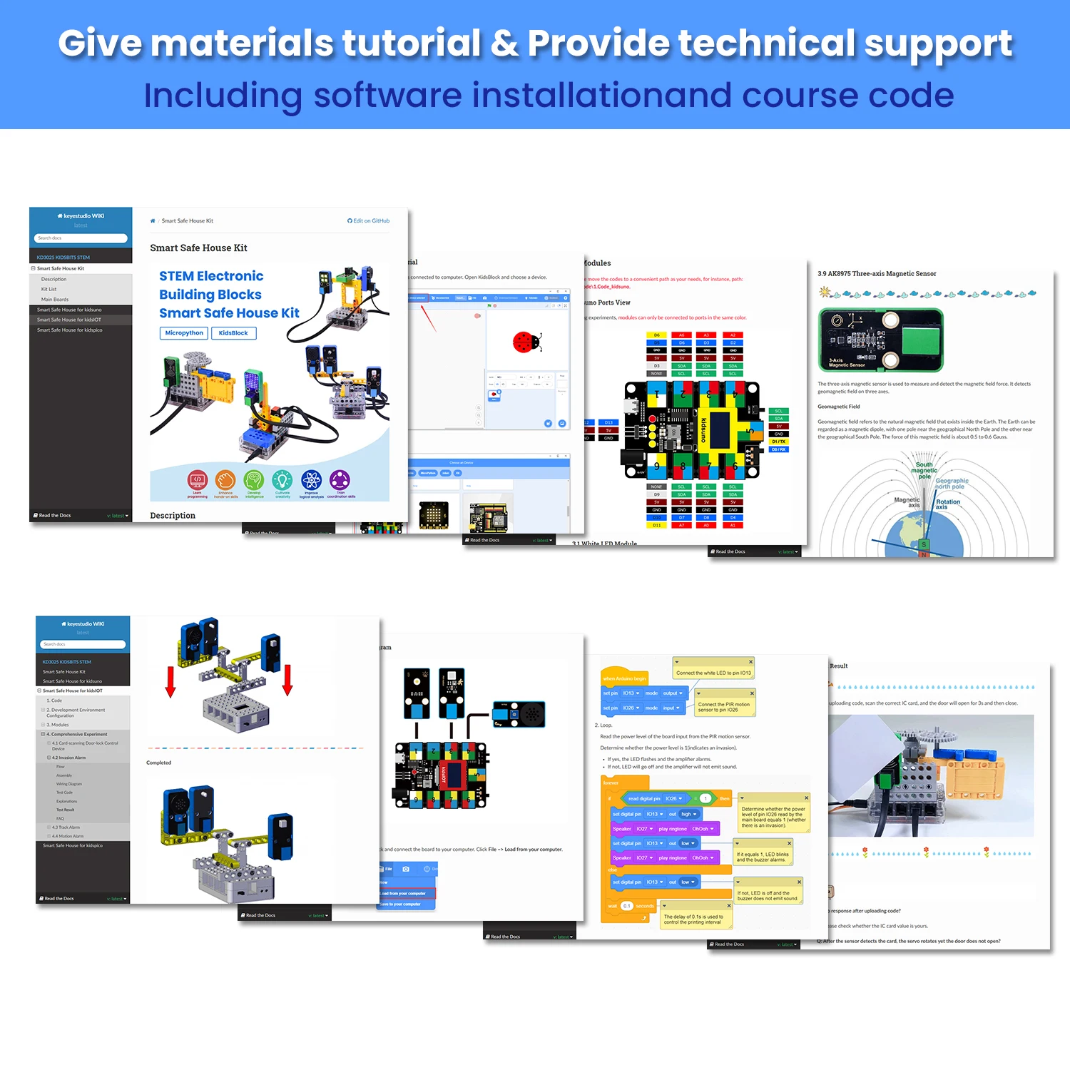 Kidsbits STEM Smart Safe House Starter Kit Base on Arduino UNO/ESP32/Pico Controller Compatible Lego Blocks Scratch Programming