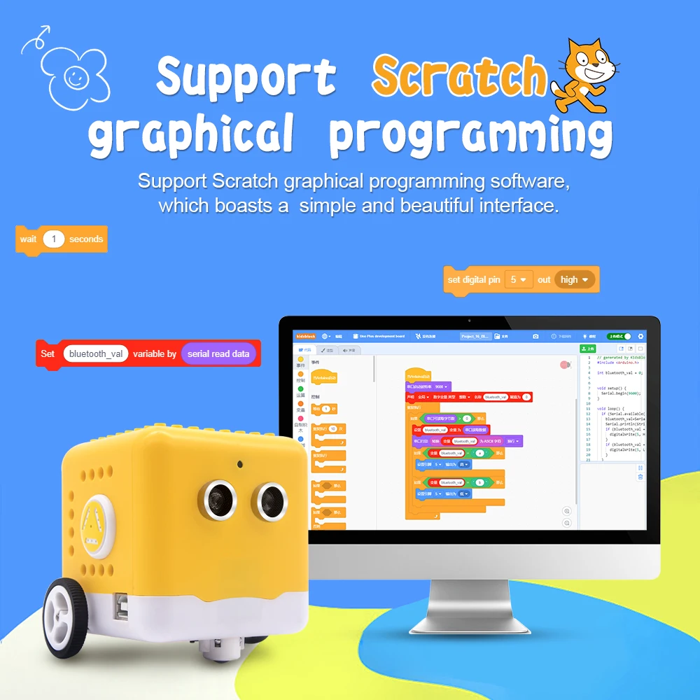 Kidsbits Programmable Robot Kit Coding Robot +28 Projects Tutorials For Arduino Graphical Programming KIDS DIY STEM Educational Kidsbits Programmable Robot Kit Coding Robot +28 Projects Tutorials For Arduino Graphical Programming KIDS DIY STEM Educational