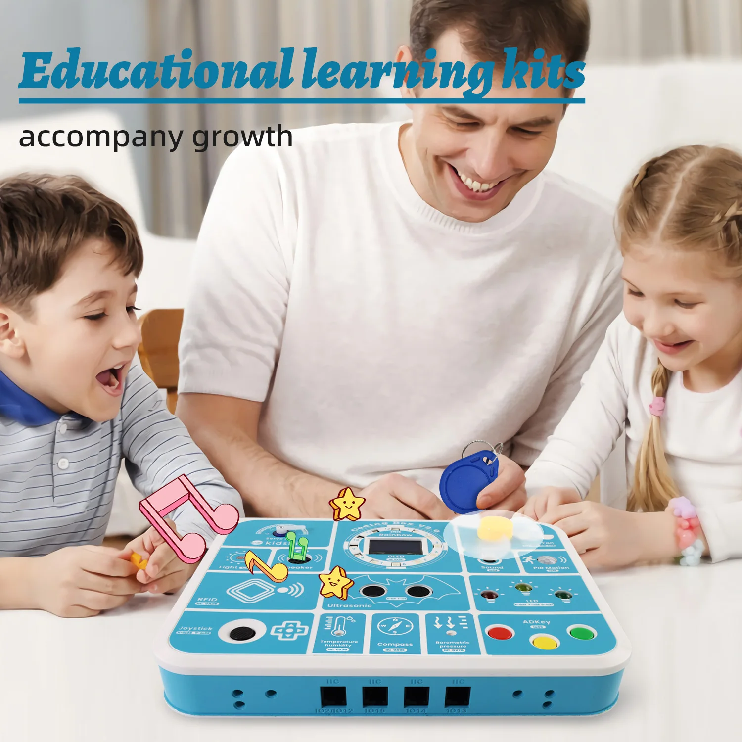 Kidsbits ESP32 Coding Box V2.0 Sensor Education Kit For Arduino ESP32 MicroBlocks&Micropython Programming Kids STEAM Programming