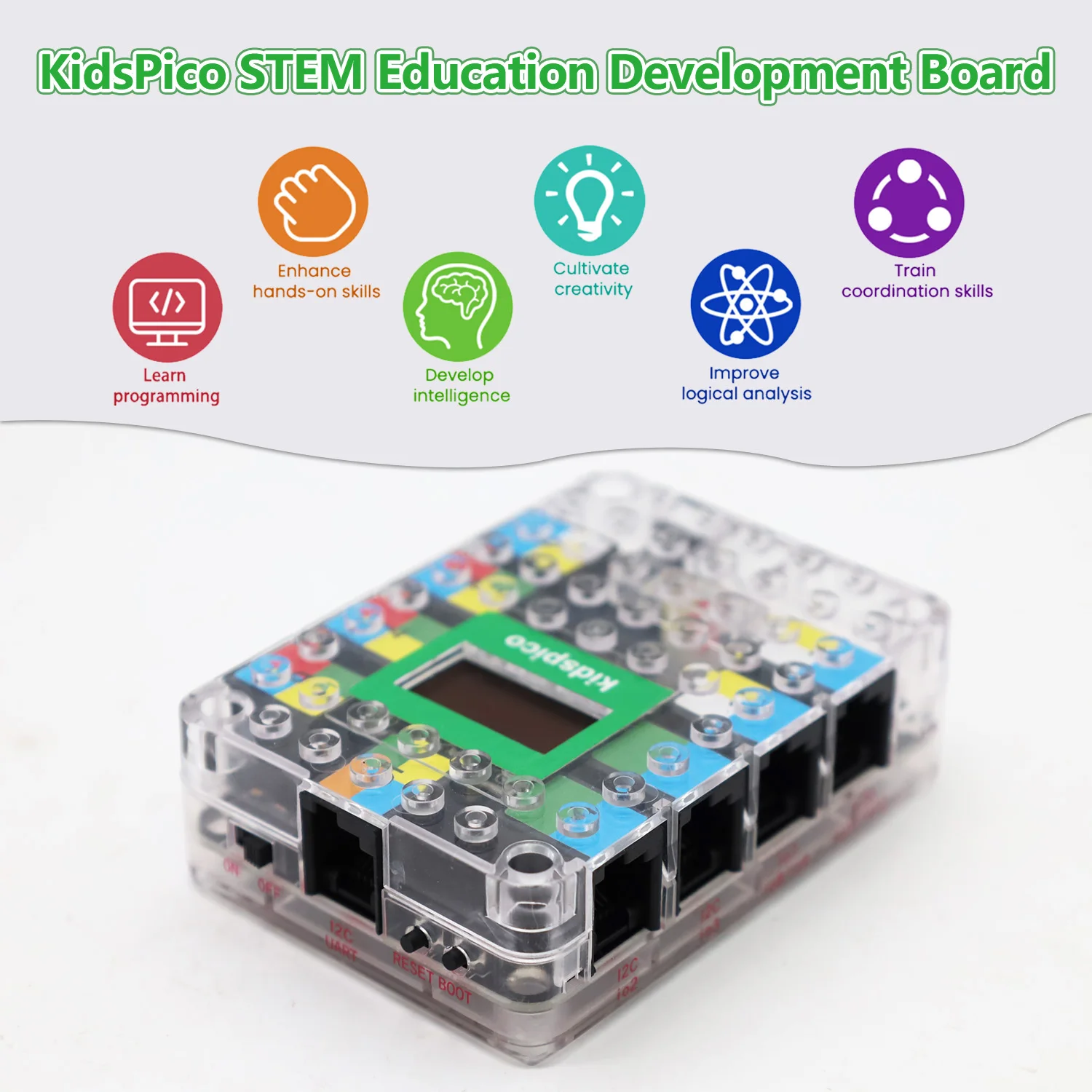 Kidsbits KidsUNO/KidsIOT/KidsPico STEM Education Development Board for Arduino IDE ESP32 Raspberry Pi Compatible with Lego Block