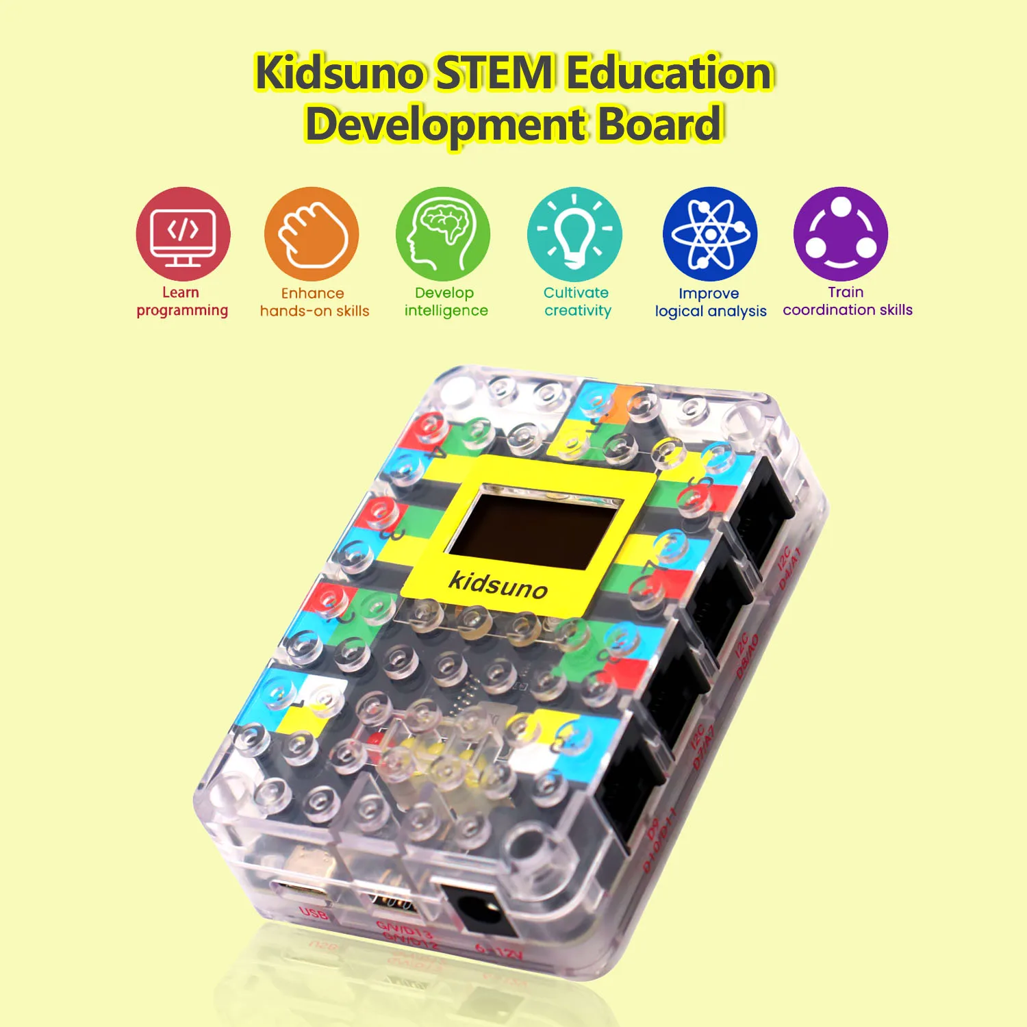 Kidsbits KidsUNO/KidsIOT/KidsPico STEM Education Development Board for Arduino IDE ESP32 Raspberry Pi Compatible with Lego Block