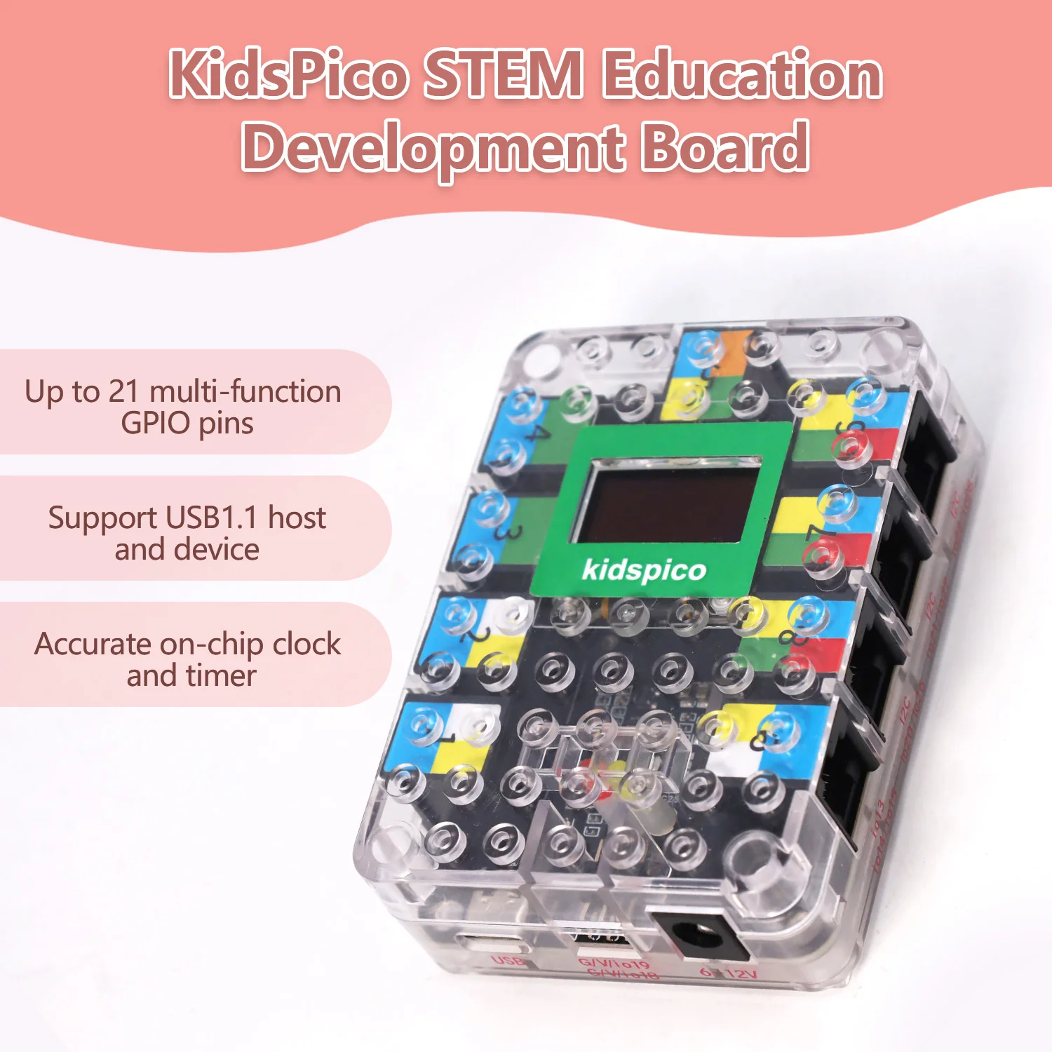 Kidsbits KidsUNO/KidsIOT/KidsPico STEM Education Development Board for Arduino IDE ESP32 Raspberry Pi Compatible with Lego Block