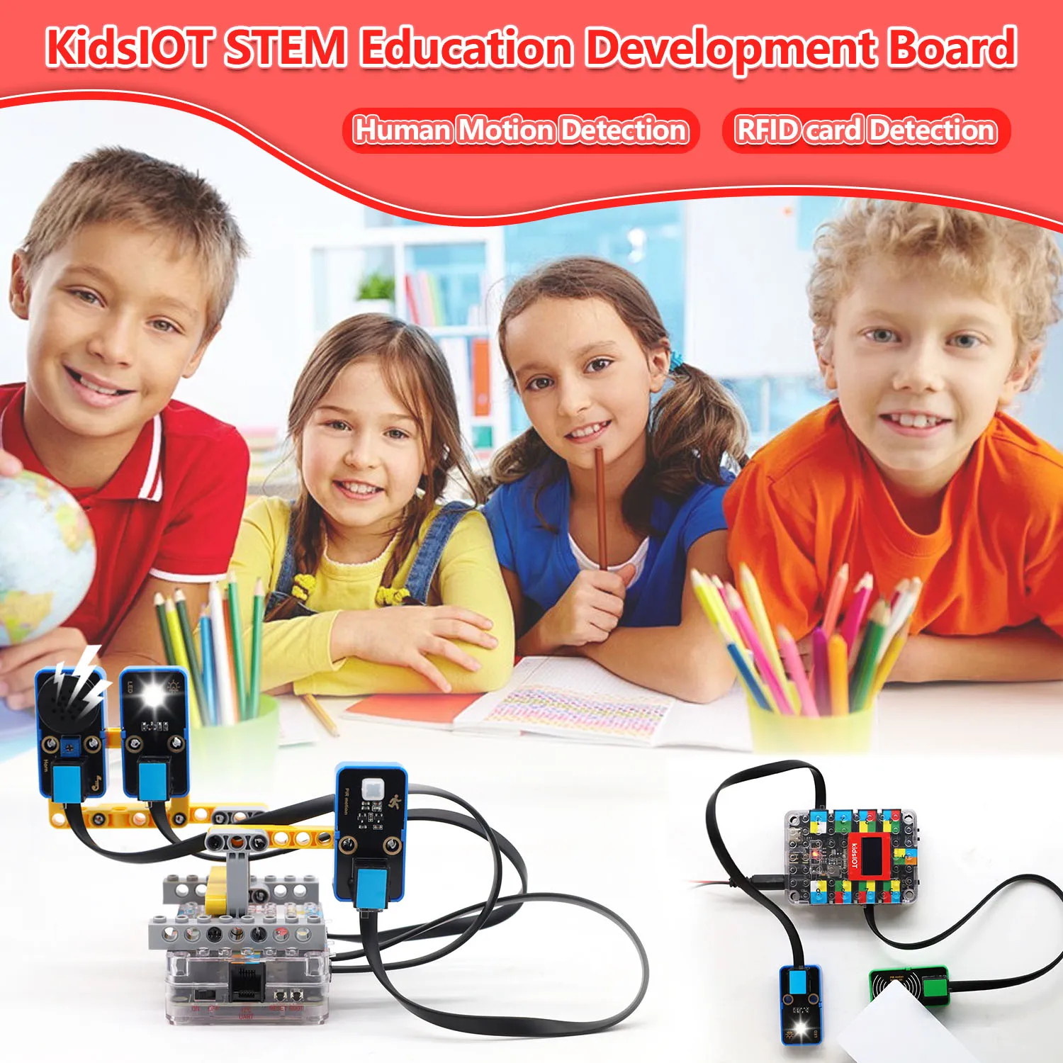 Kidsbits KidsUNO/KidsIOT/KidsPico STEM Education Development Board for Arduino IDE ESP32 Raspberry Pi Compatible with Lego Block