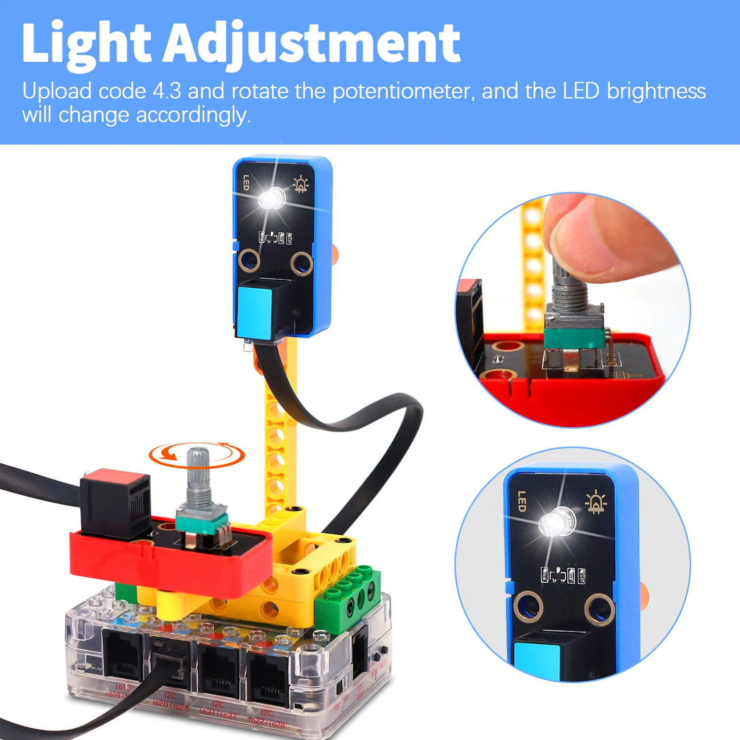 Kidsbits STEM Electronic Building Blocks Smart Binsite Kit Base on Arduino UNO/ESP32/PICO Develop Scratch Programming Aged 9-12