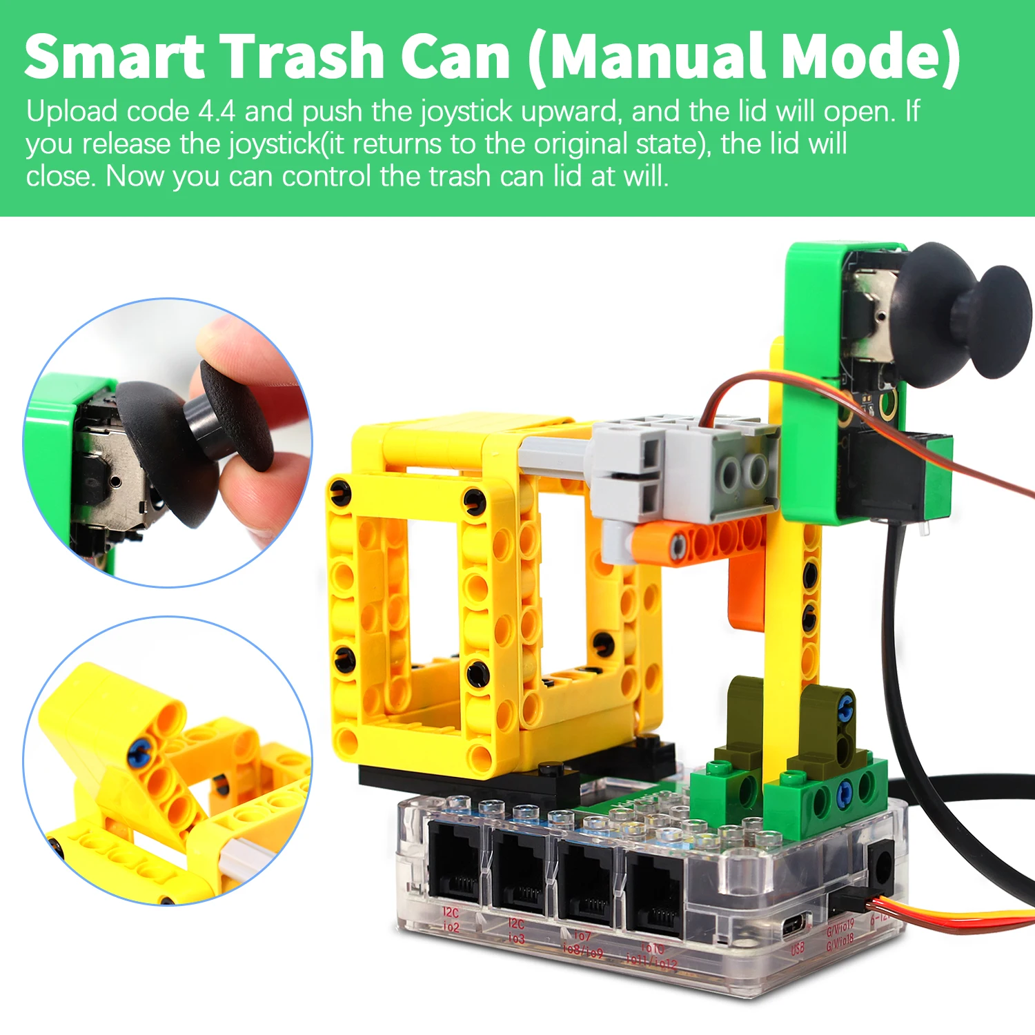 Kidsbits STEM Electronic Building Blocks Smart Binsite Kit Base on Arduino UNO/ESP32/PICO Develop Scratch Programming Aged 9-12