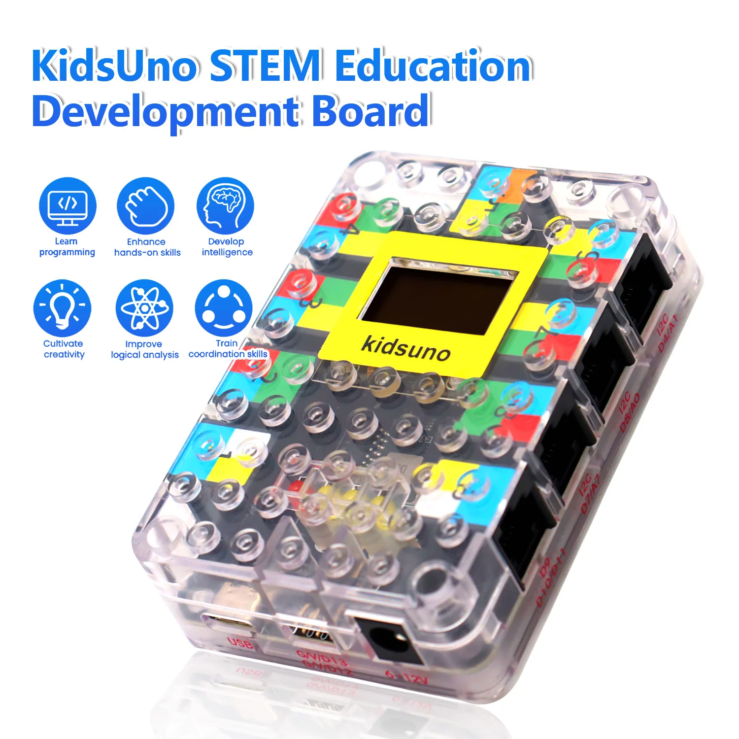 Kidsbits STEM Electronic Building Blocks Smart Binsite Kit Base on Arduino UNO/ESP32/PICO Develop Scratch Programming Aged 9-12