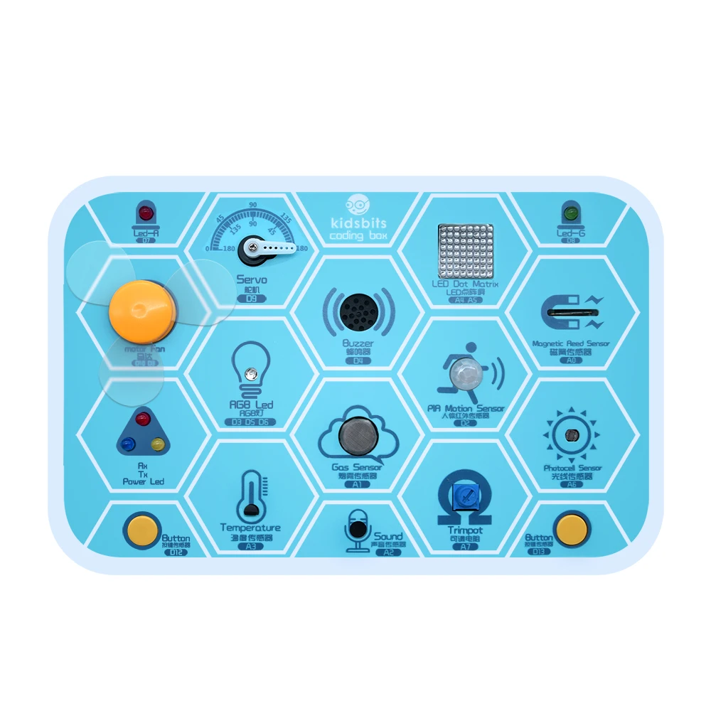 Kidsbits Coding Box V1.0 STEM Programming Educational Tools Base on Arduino UNO Kit For Scratch Graphical Programming Ages 6+