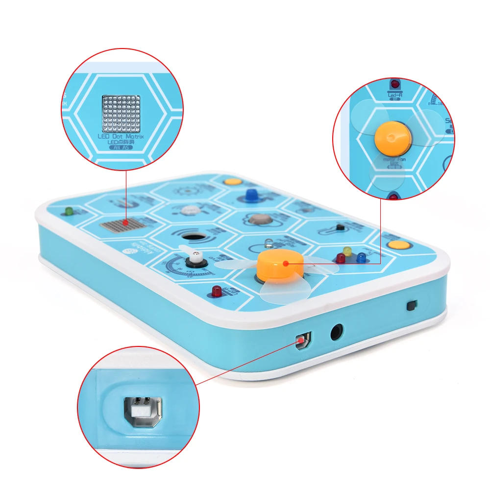 Kidsbits Coding Box V1.0 STEM Programming Educational Tools Base on Arduino UNO Kit For Scratch Graphical Programming Ages 6+ Kidsbits Coding Box V1.0 STEM Programming Educational Tools Base on Arduino UNO Kit For Scratch Graphical Programming Ages 6+