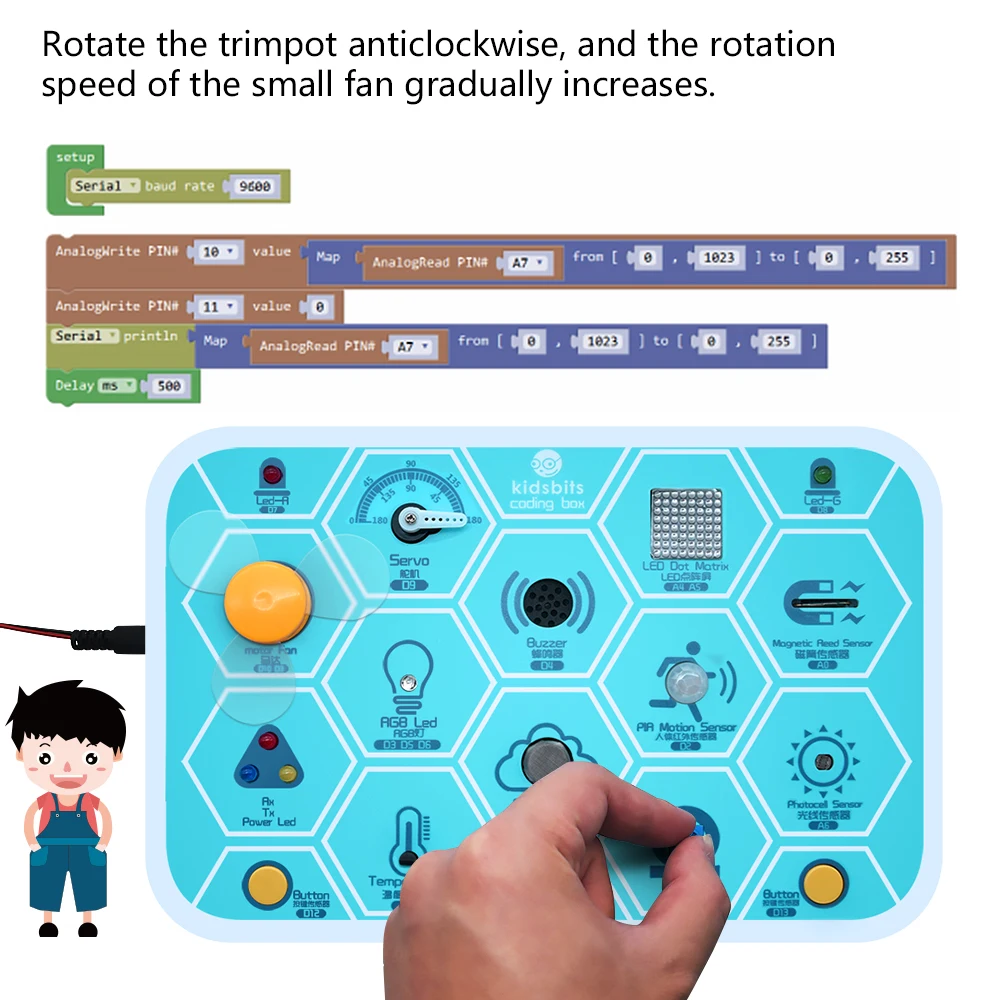 Kidsbits Coding Box V1.0 STEM Programming Educational Tools Base on Arduino UNO Kit For Scratch Graphical Programming Ages 6+ Kidsbits Coding Box V1.0 STEM Programming Educational Tools Base on Arduino UNO Kit For Scratch Graphical Programming Ages 6+