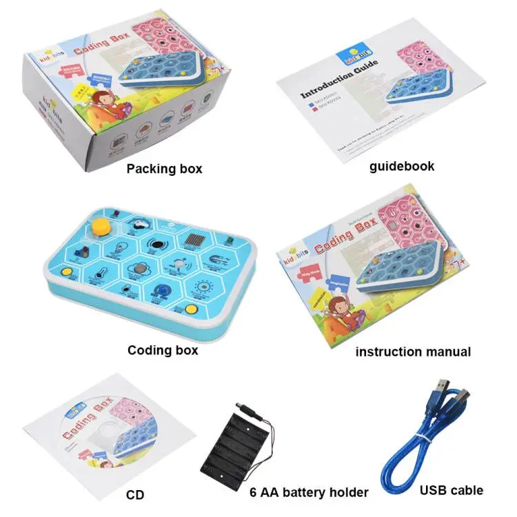 Kidsbits Coding Box V1.0 STEM Programming Educational Tools Base on Arduino UNO Kit For Scratch Graphical Programming Ages 6+