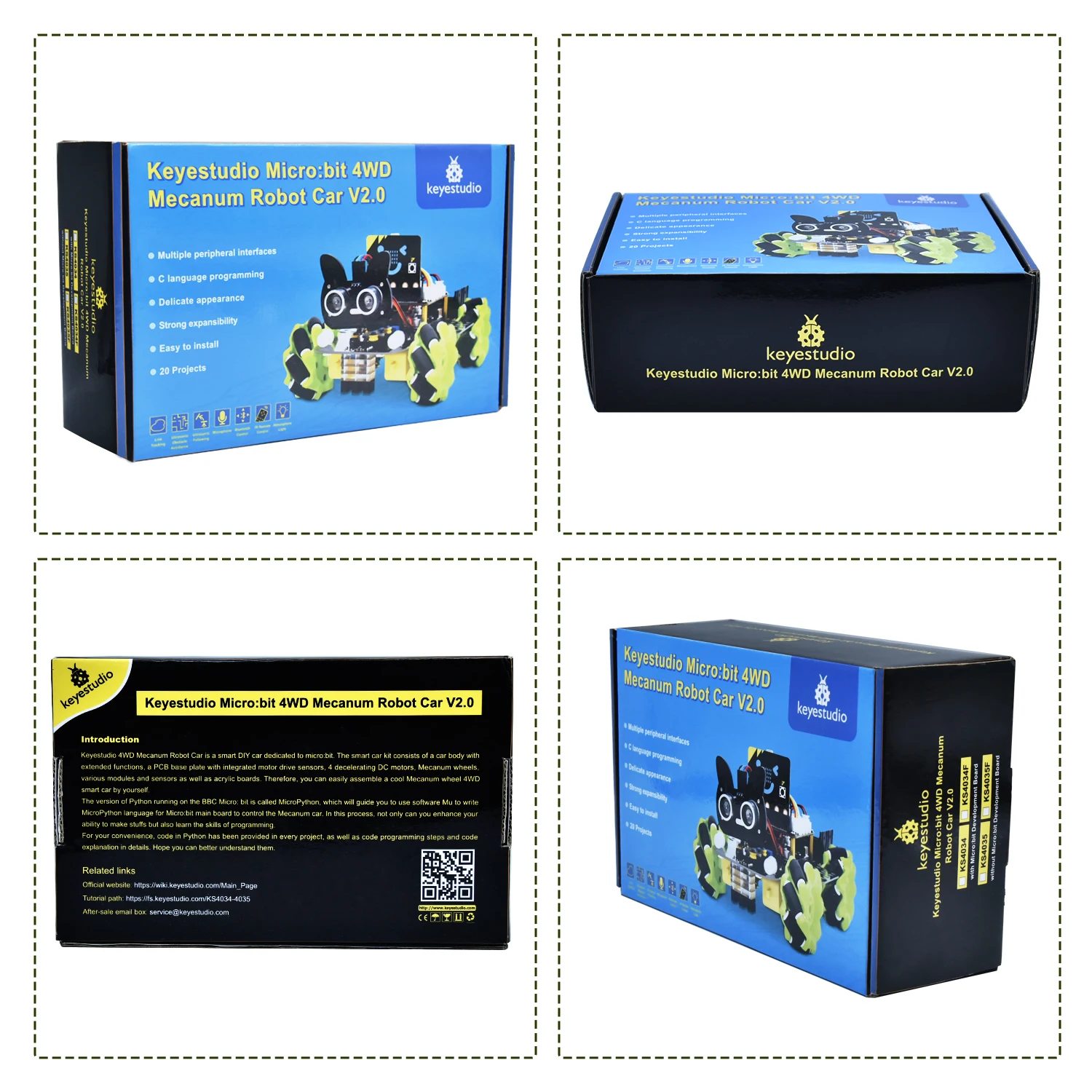 4WD Mecanum Micro:bit Robot Car Kit &ndash; Python Coding STEM Robot