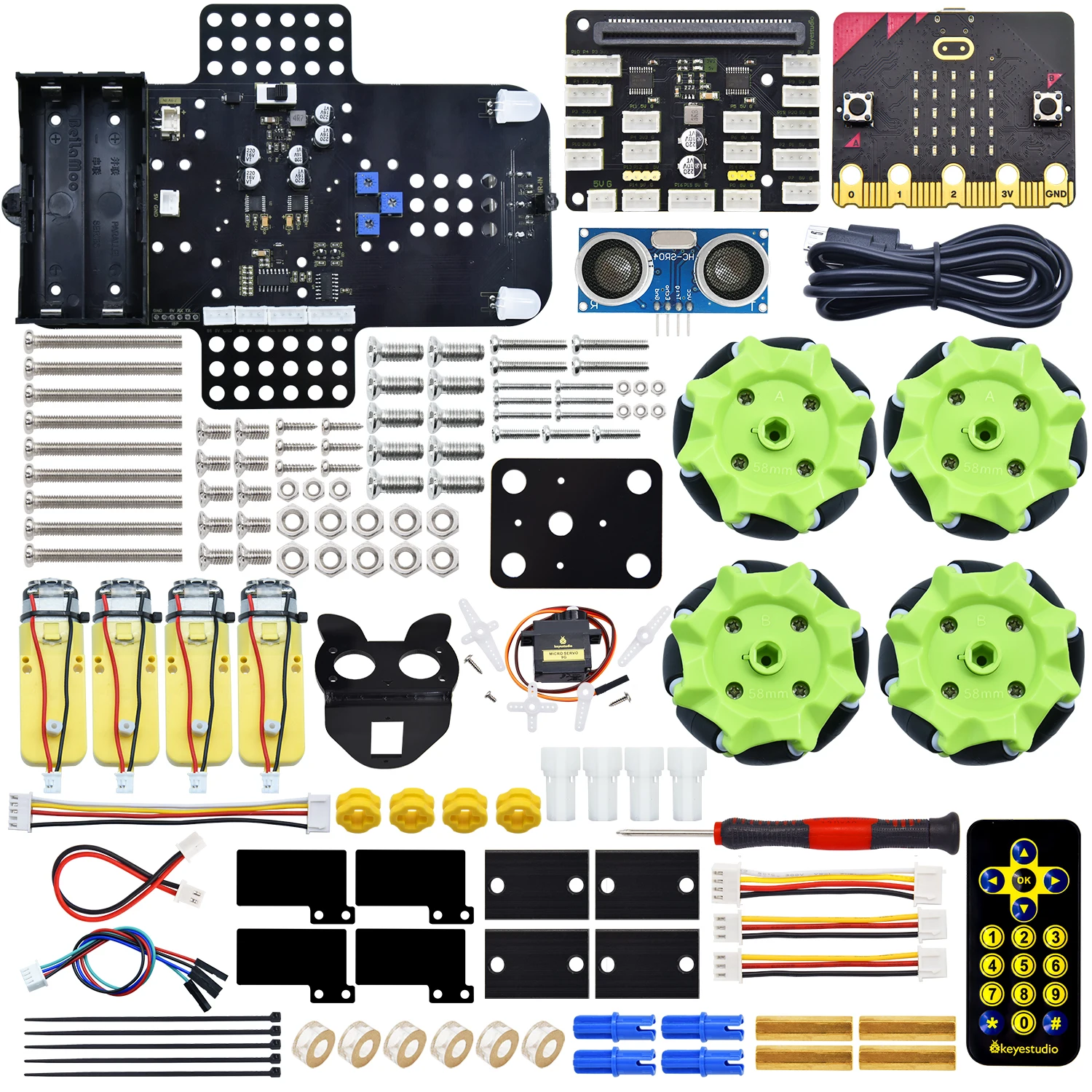 4WD Mecanum Micro:bit Robot Car Kit &ndash; Python Coding STEM Robot