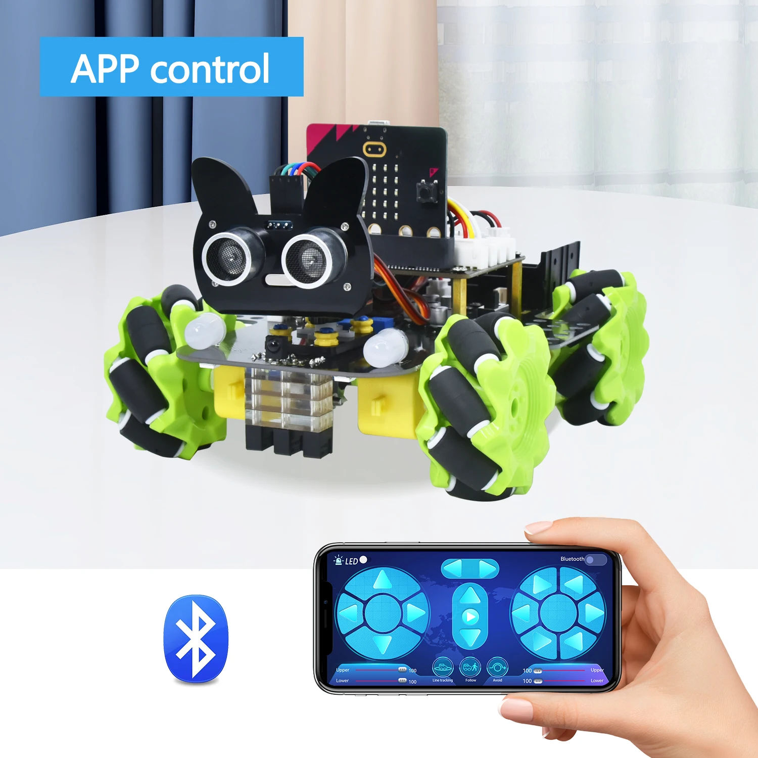 4WD Mecanum Micro:bit Robot Car Kit &ndash; Python Coding STEM Robot