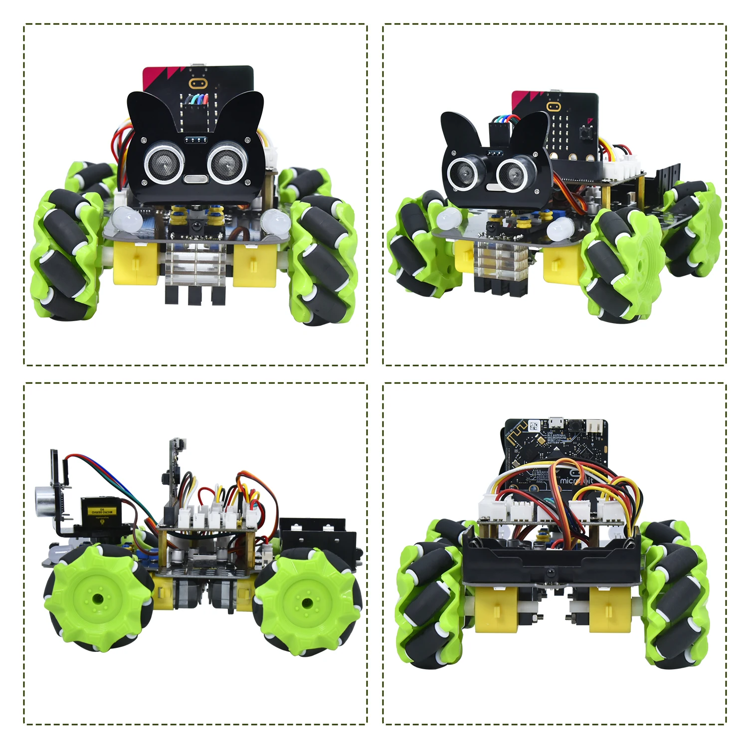 Keyestudio Microbit V2.0 4WD Mecanum Smart Robot Car+18 Projects For BBC Micro:bit Robot Car Python Kit STEM Programmable Toys