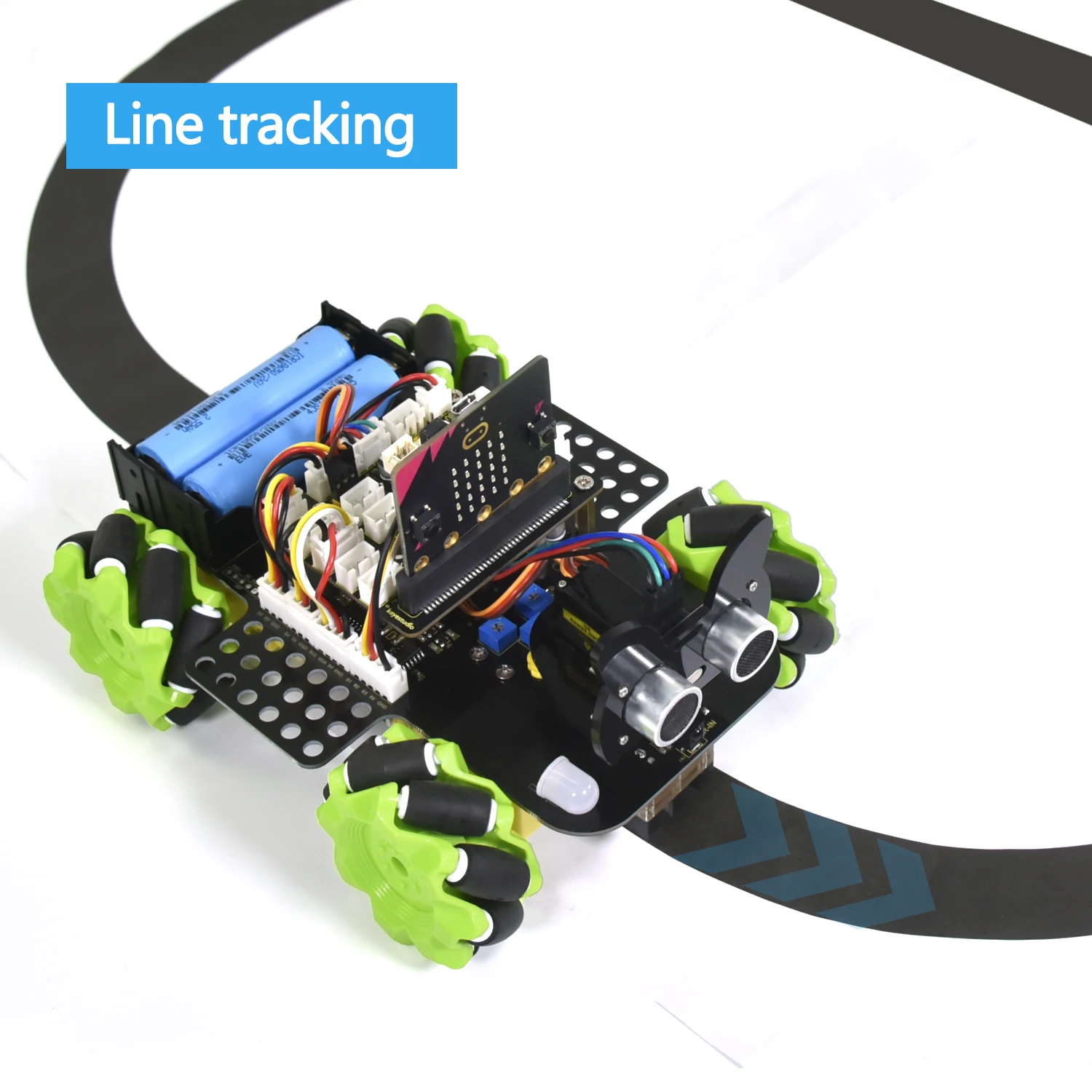 Keyestudio Microbit V2.0 4WD Mecanum Smart Robot Car+18 Projects For BBC Micro:bit Robot Car Python Kit STEM Programmable Toys