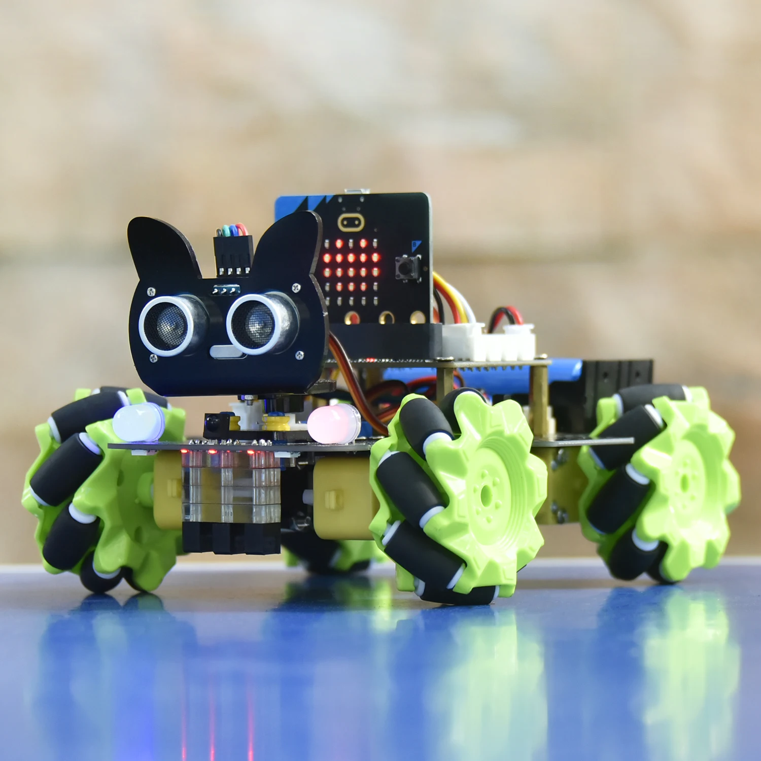 Keyestudio Microbit V2.0 4WD Mecanum Smart Robot Car+18 Projects For BBC Micro:bit Robot Car Python Kit STEM Programmable Toys