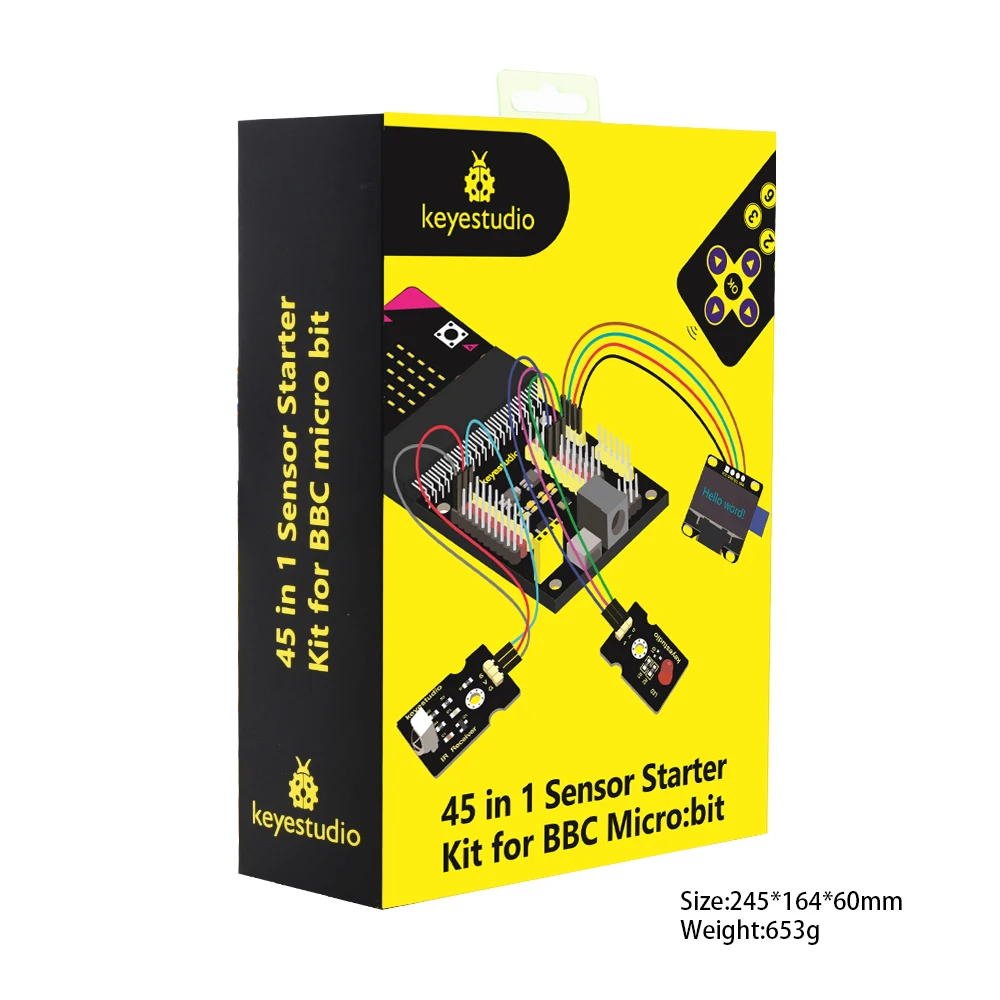 Keyestudio Micro:Bit 45 in1 Sensor Starter Kit With Micro Bit V2.2 Learning Kit For BBC MicroBit Programming STEM Education
