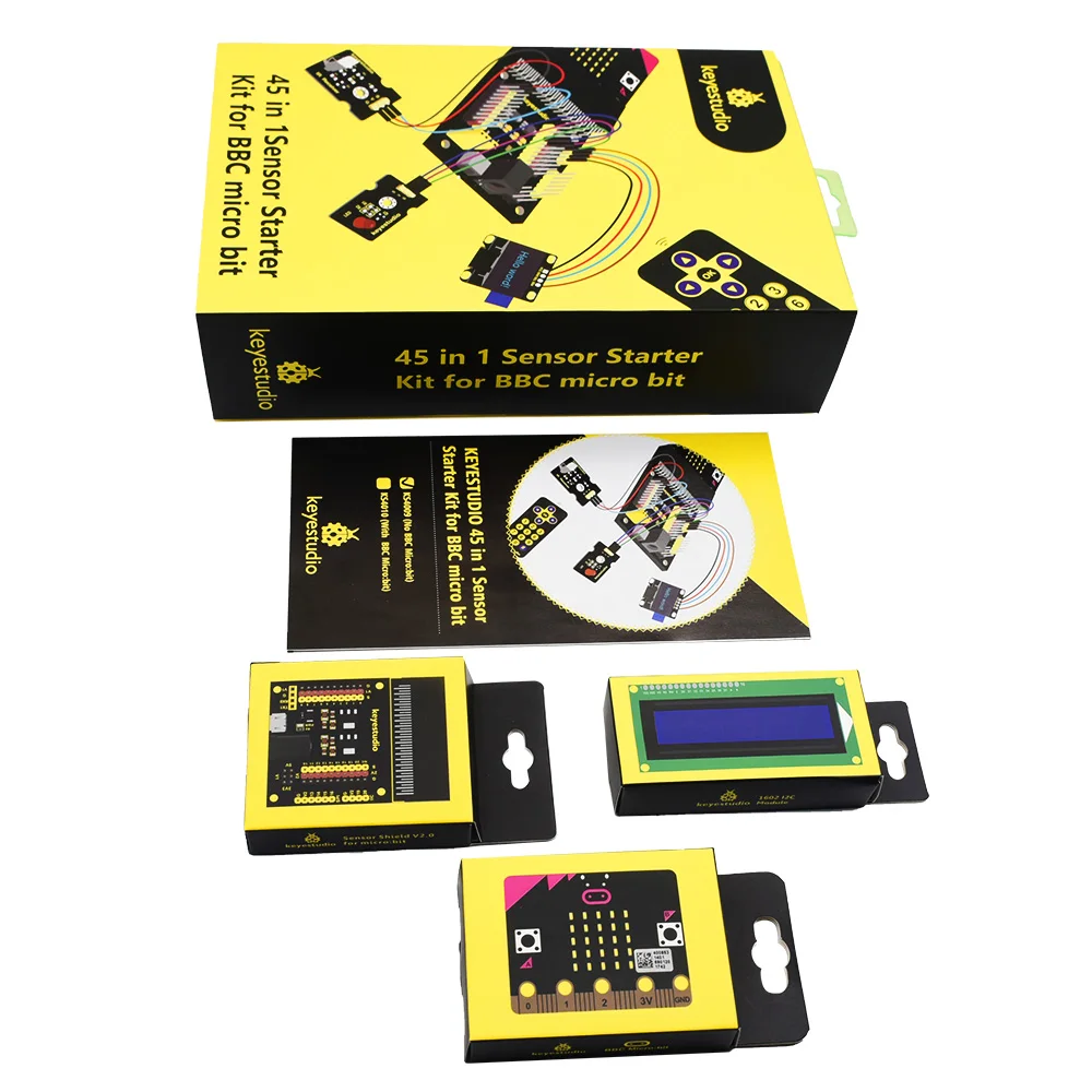 Keyestudio Micro:Bit 45 in1 Sensor Starter Kit With Micro Bit V2.2 Learning Kit For BBC MicroBit Programming STEM Education