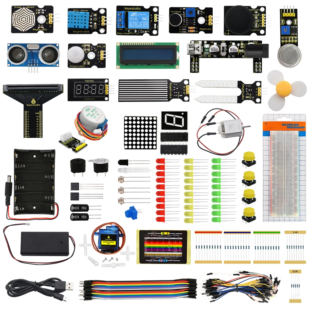 Keyestudio Microbit V2 Super Starter Kit+43 Projects For Micro:bit Starter Learning Kit Kids STEM Programming DIY Electronic Kit