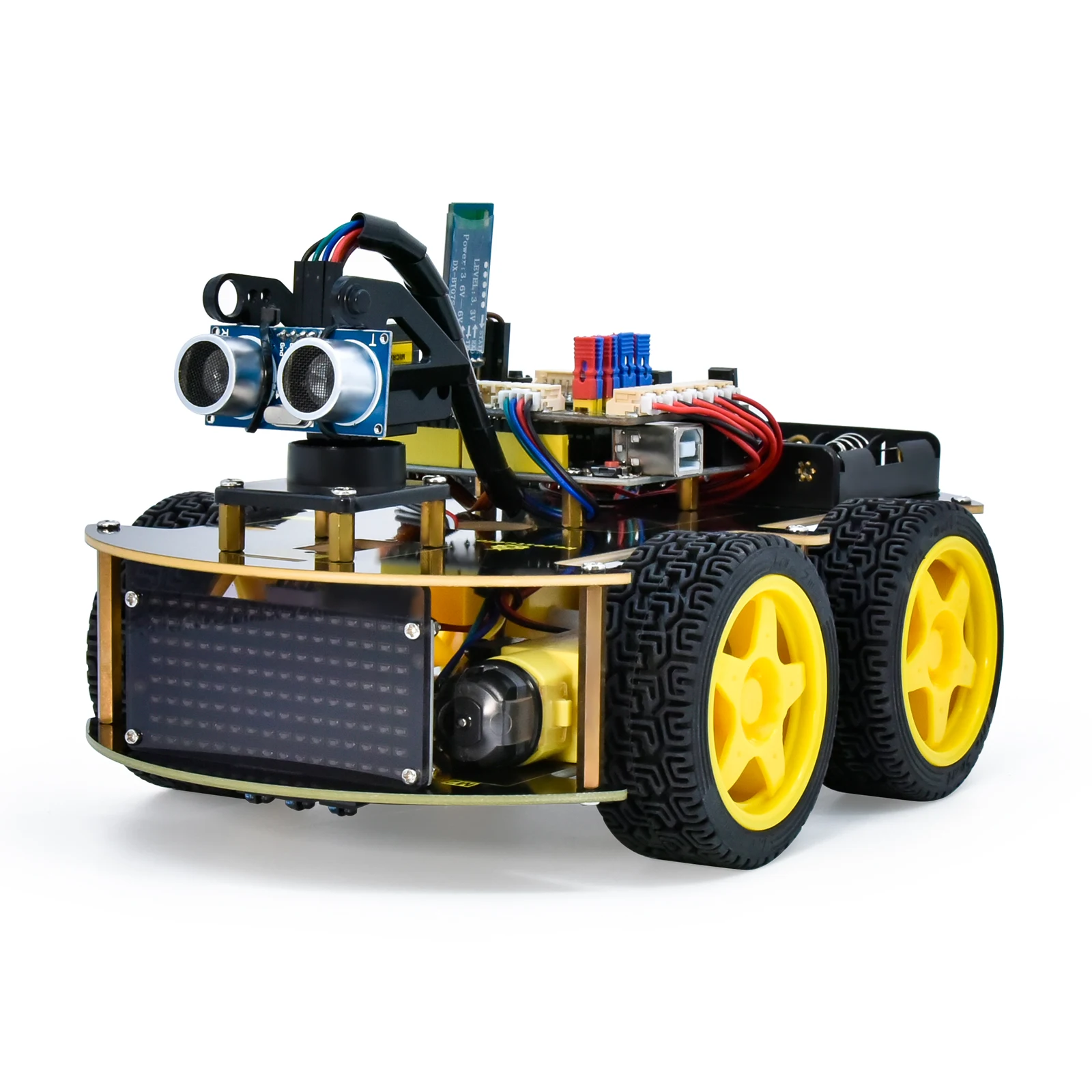 Keyestudio 4WD Multi BT Robot Car Kit V2.0 W/LED Display For Arduino Robot Kit DIY Electronic Kit/Programming Car Kit  Kids Toys