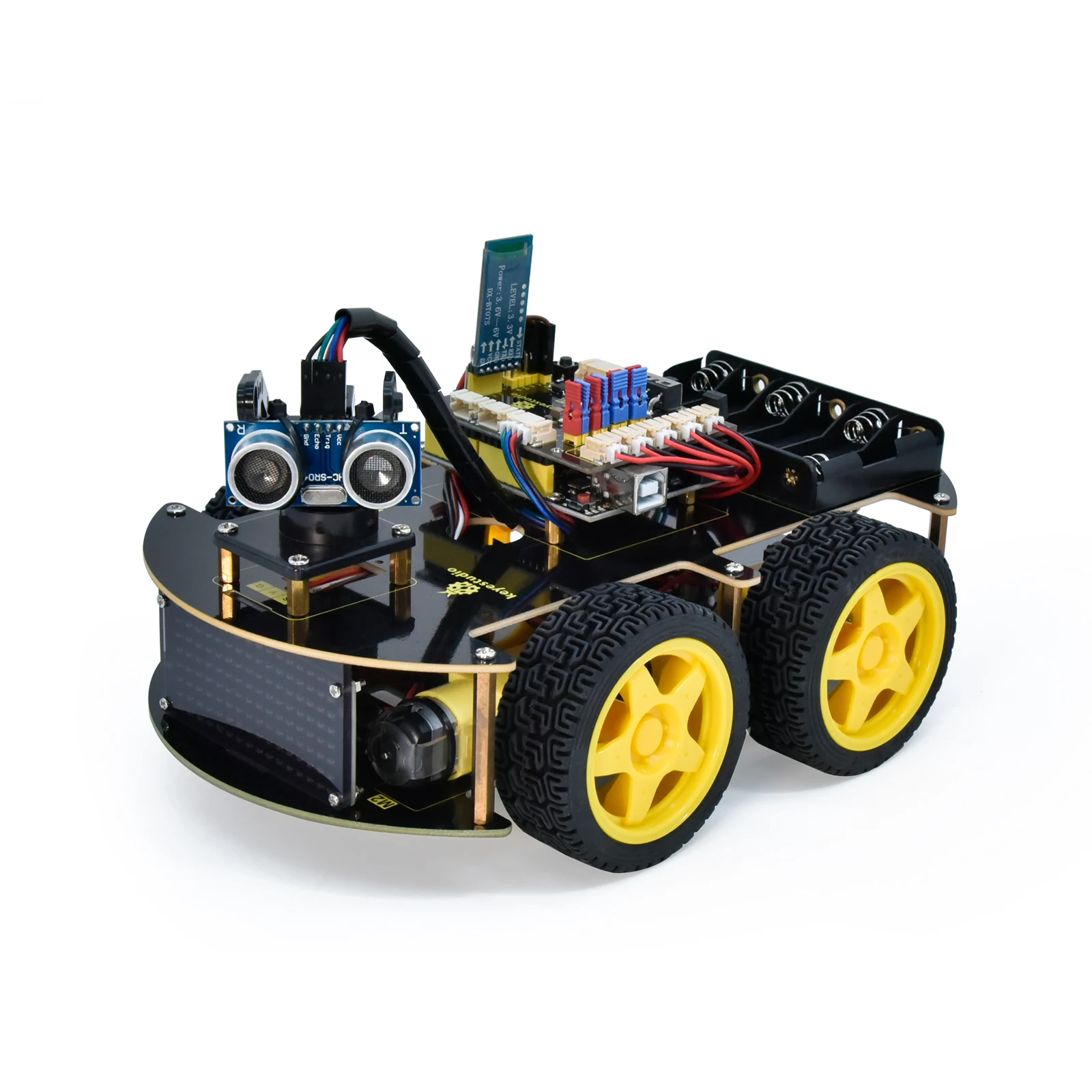 Keyestudio 4WD Multi BT Robot Car Kit V2.0 W/LED Display For Arduino Robot Kit DIY Electronic Kit/Programming Car Kit  Kids Toys