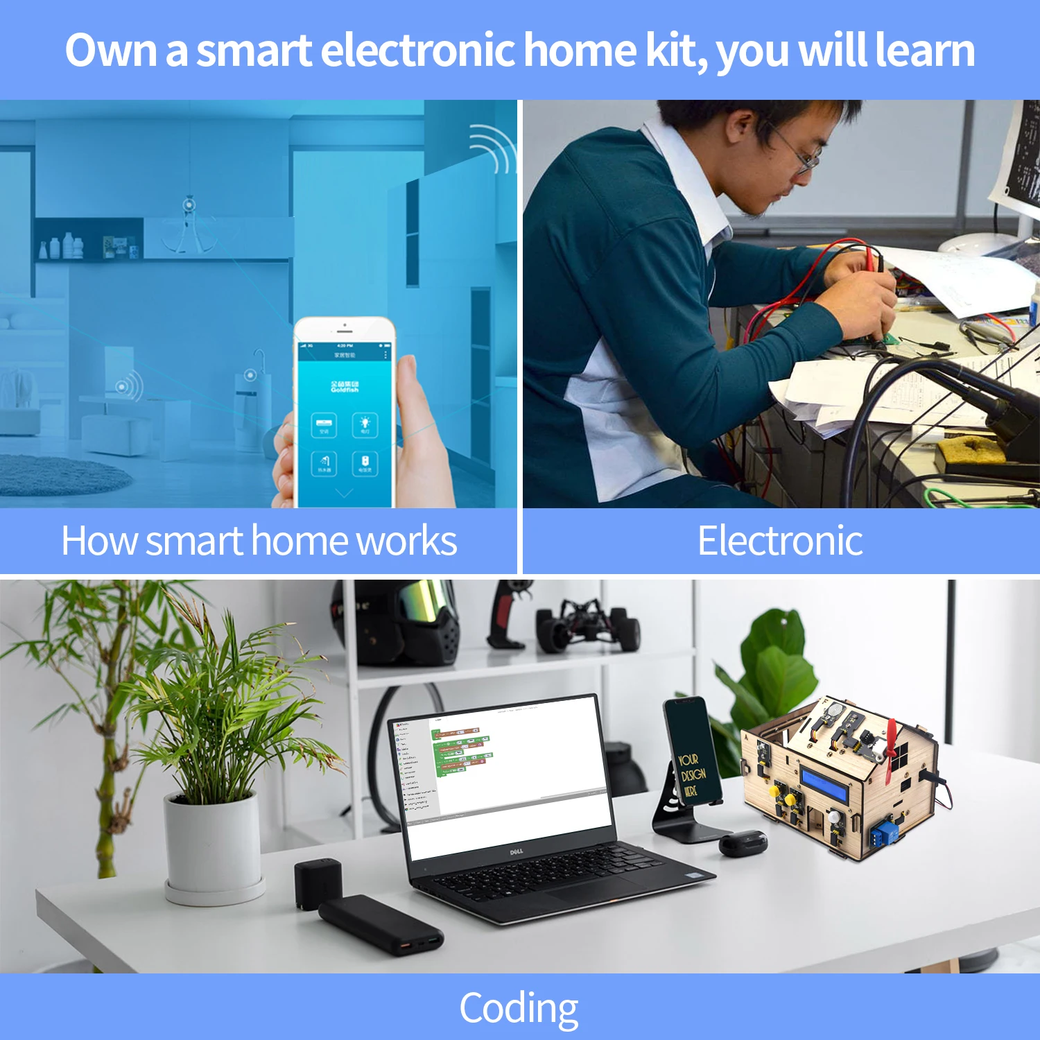 Keyestudio Smart Home Kit For Arduino With UNOPlus Board C language Mixly and Scratch Programming STEM DIY House Kit For Arduino