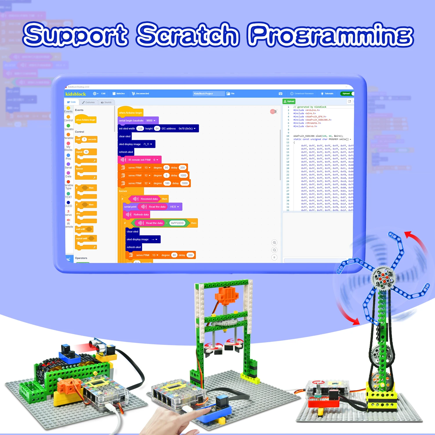 Keyestudio Kidsbits Smart Engineering Kit for Arduino Compatible With Lego Series Support Scratch Programming DIY Electronic Kit Keyestudio Kidsbits Smart Engineering Kit for Arduino Compatible With Lego Series Support Scratch Programming DIY Electronic Kit