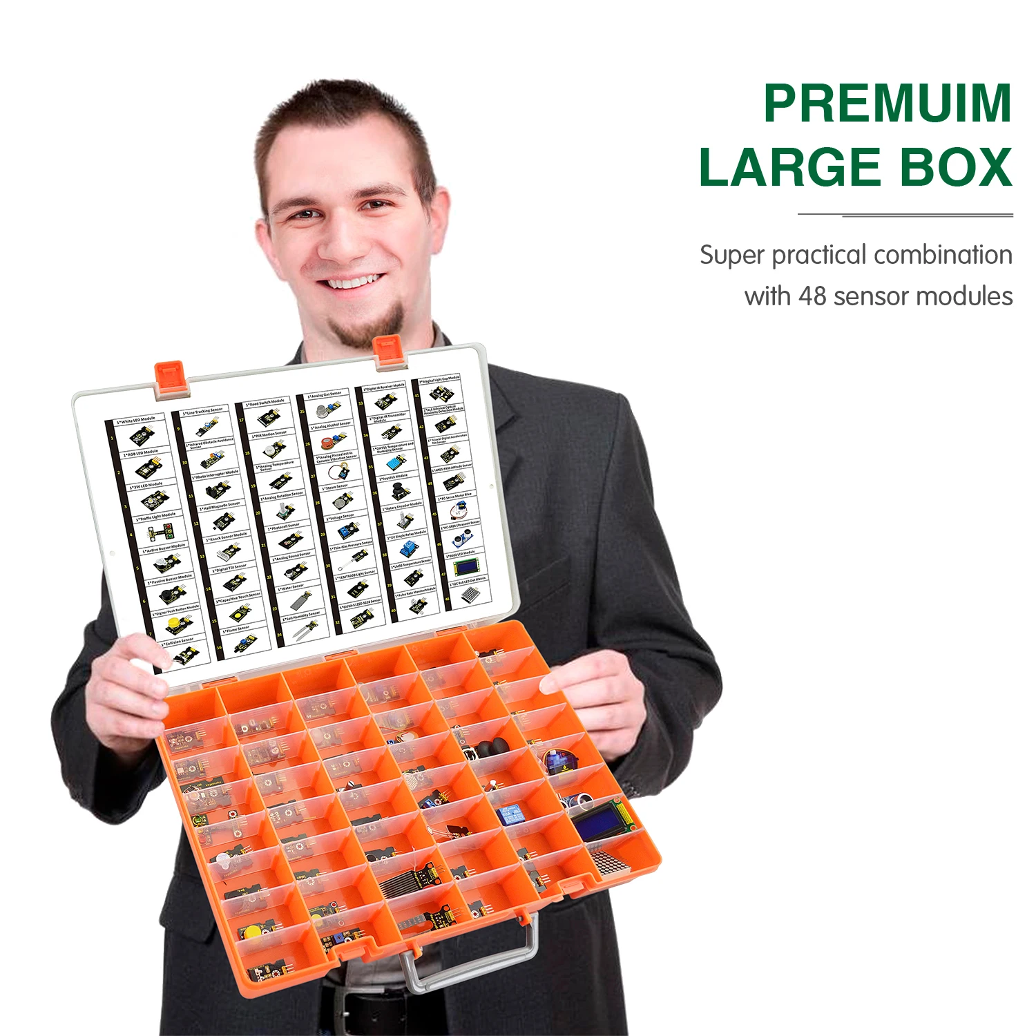 Keyestudio 48 in 1 Sensor Starter Kit For Arduino UNO/ 2560Mega Complete Starter Sensor Kit DIY Projects +48 Projects Code