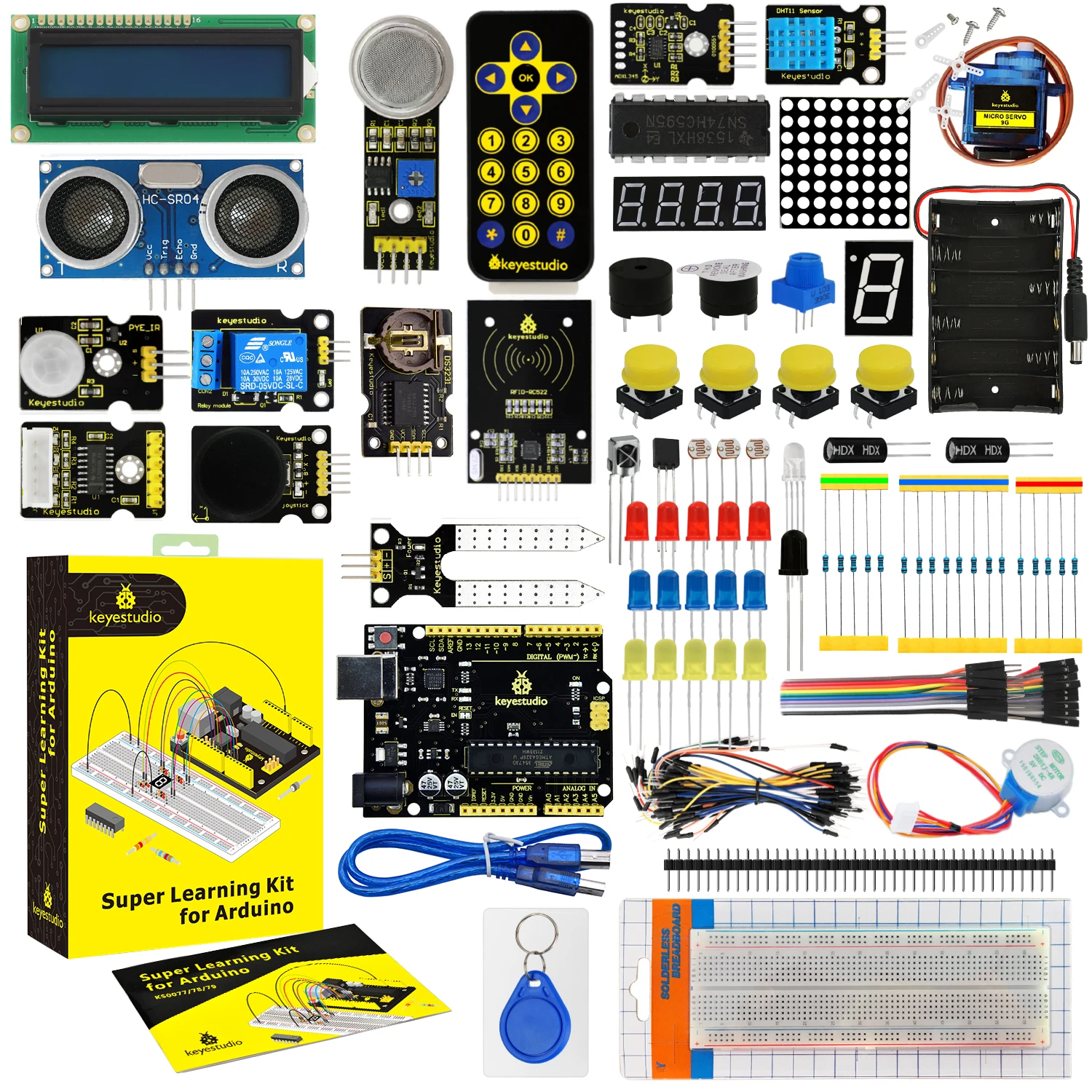 Updated Version Keyestudio Super Starter Kit For Mega 2560R3 For UNOR3 Board Compatible With Arduino Starter Kit +Tutorial Updated Version Keyestudio Super Starter Kit For Mega 2560R3 For UNOR3 Board Compatible With Arduino Starter Kit +Tutorial