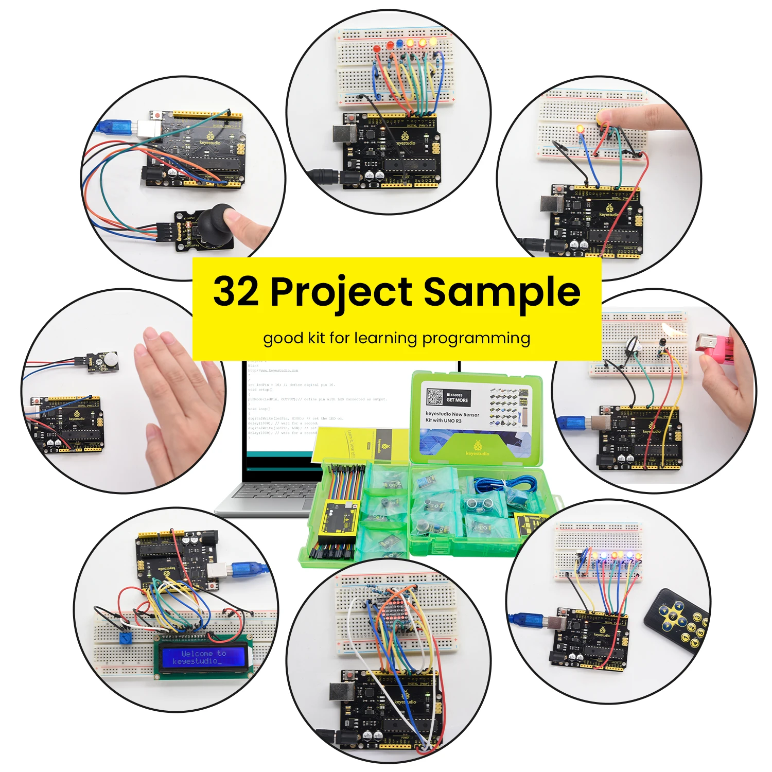 Updated Version Keyestudio Super Starter Kit For Mega 2560R3 For UNOR3 Board Compatible With Arduino Starter Kit +Tutorial Updated Version Keyestudio Super Starter Kit For Mega 2560R3 For UNOR3 Board Compatible With Arduino Starter Kit +Tutorial