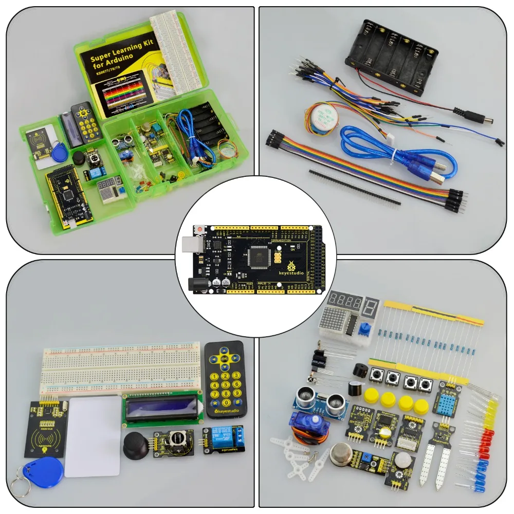 Updated Version Keyestudio Super Starter Kit For Mega 2560R3 For UNOR3 Board Compatible With Arduino Starter Kit +Tutorial Updated Version Keyestudio Super Starter Kit For Mega 2560R3 For UNOR3 Board Compatible With Arduino Starter Kit +Tutorial