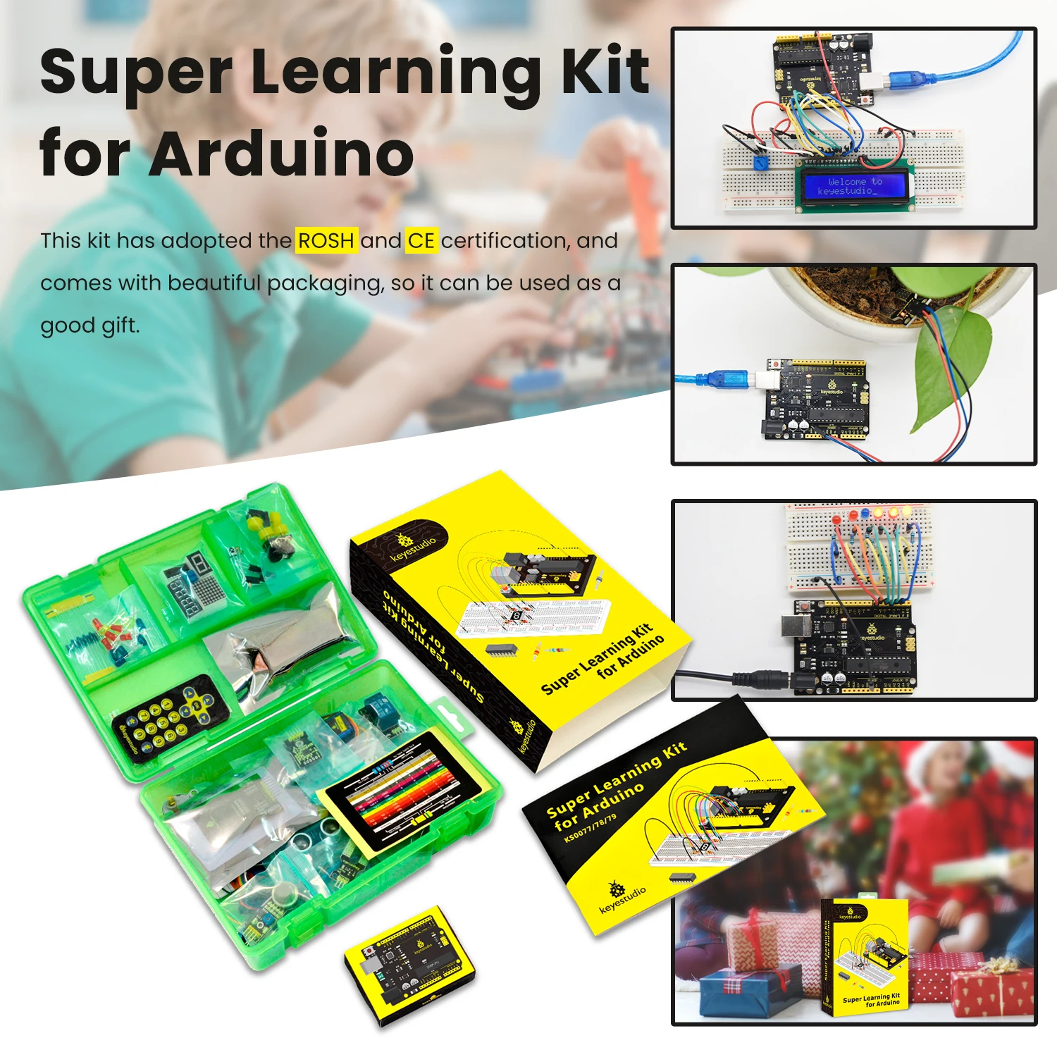 Updated Version Keyestudio Super Starter Kit For Mega 2560R3 For UNOR3 Board Compatible With Arduino Starter Kit +Tutorial Updated Version Keyestudio Super Starter Kit For Mega 2560R3 For UNOR3 Board Compatible With Arduino Starter Kit +Tutorial