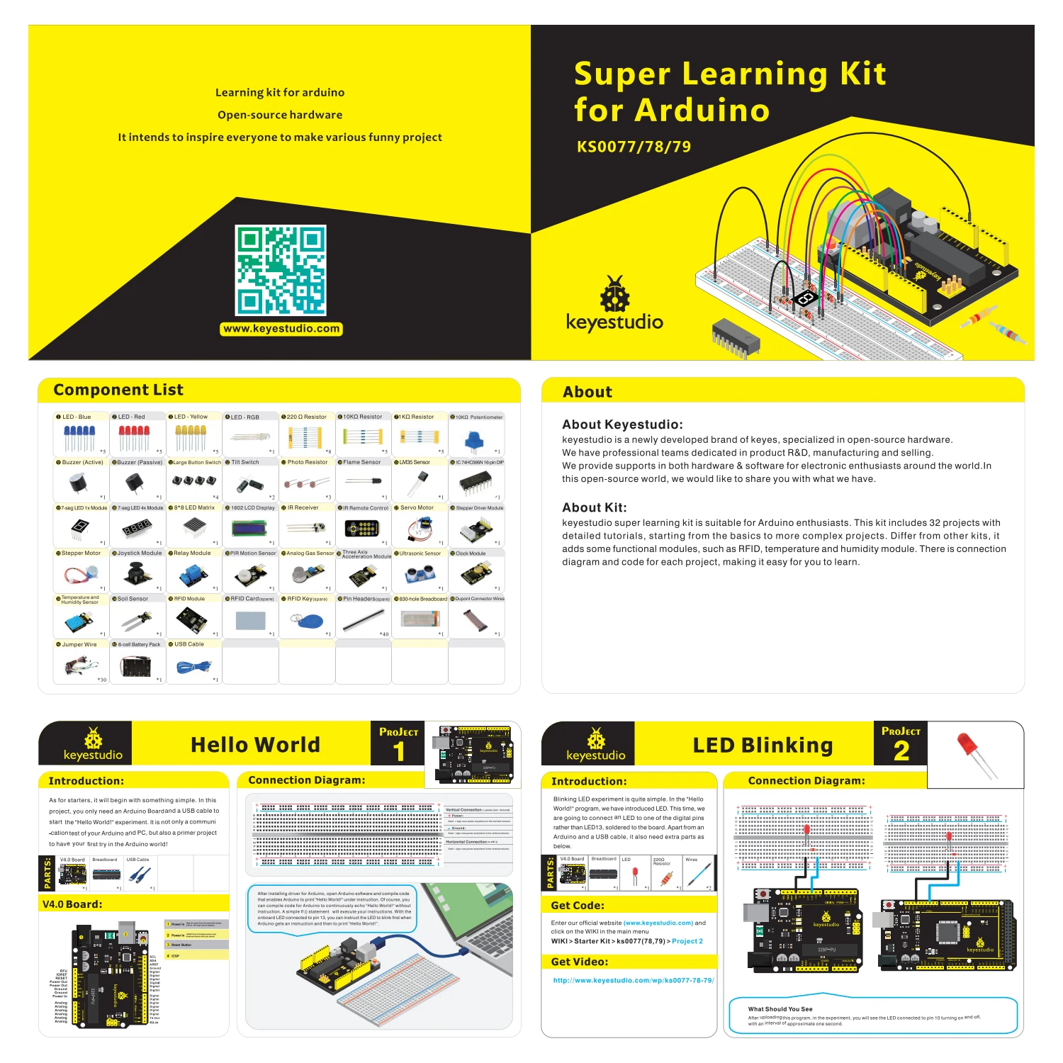 Updated Version Keyestudio Super Starter Kit For Mega 2560R3 For UNOR3 Board Compatible With Arduino Starter Kit +Tutorial Updated Version Keyestudio Super Starter Kit For Mega 2560R3 For UNOR3 Board Compatible With Arduino Starter Kit +Tutorial