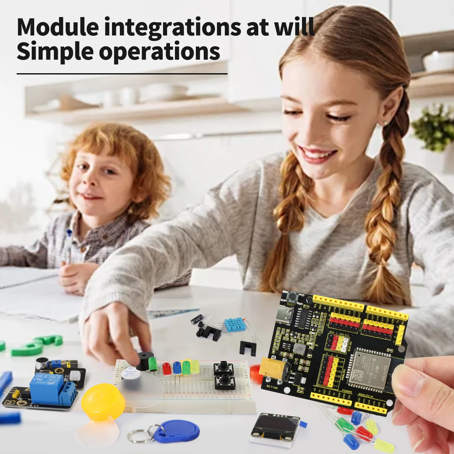 Keyestudio IOT ESP32 Learning Kit For Arduino ESP32 All-in-One Learning +134 Projects Support MicroPython&Arduino C Programming